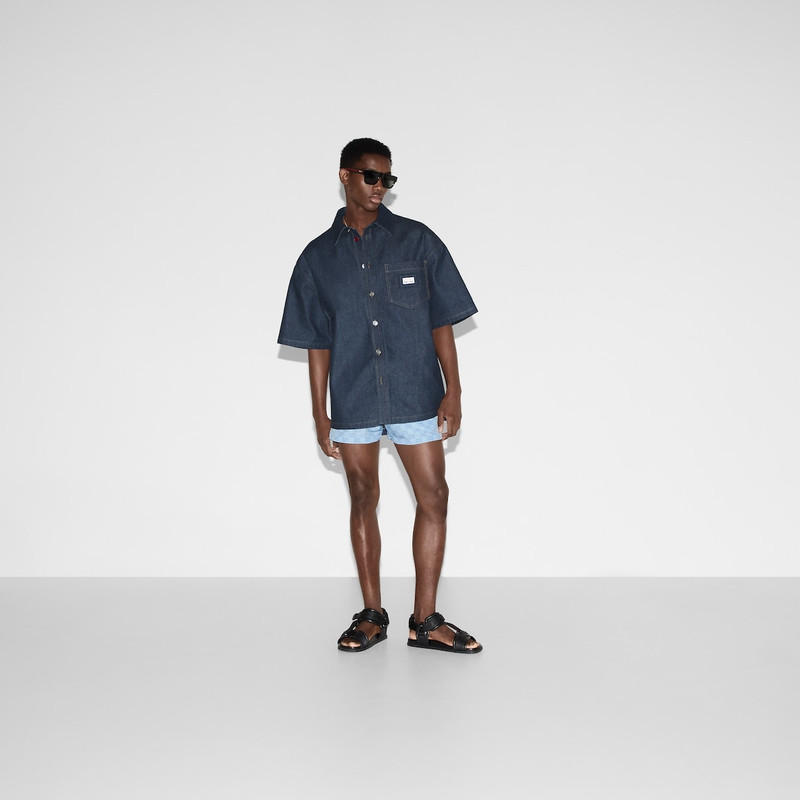 GUCCI Denim shirt with Web label outlook