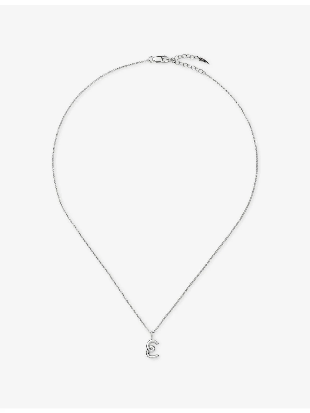 Curly Molten Mini Initial E Silver-Plated Sterling-Silver Necklace - 1