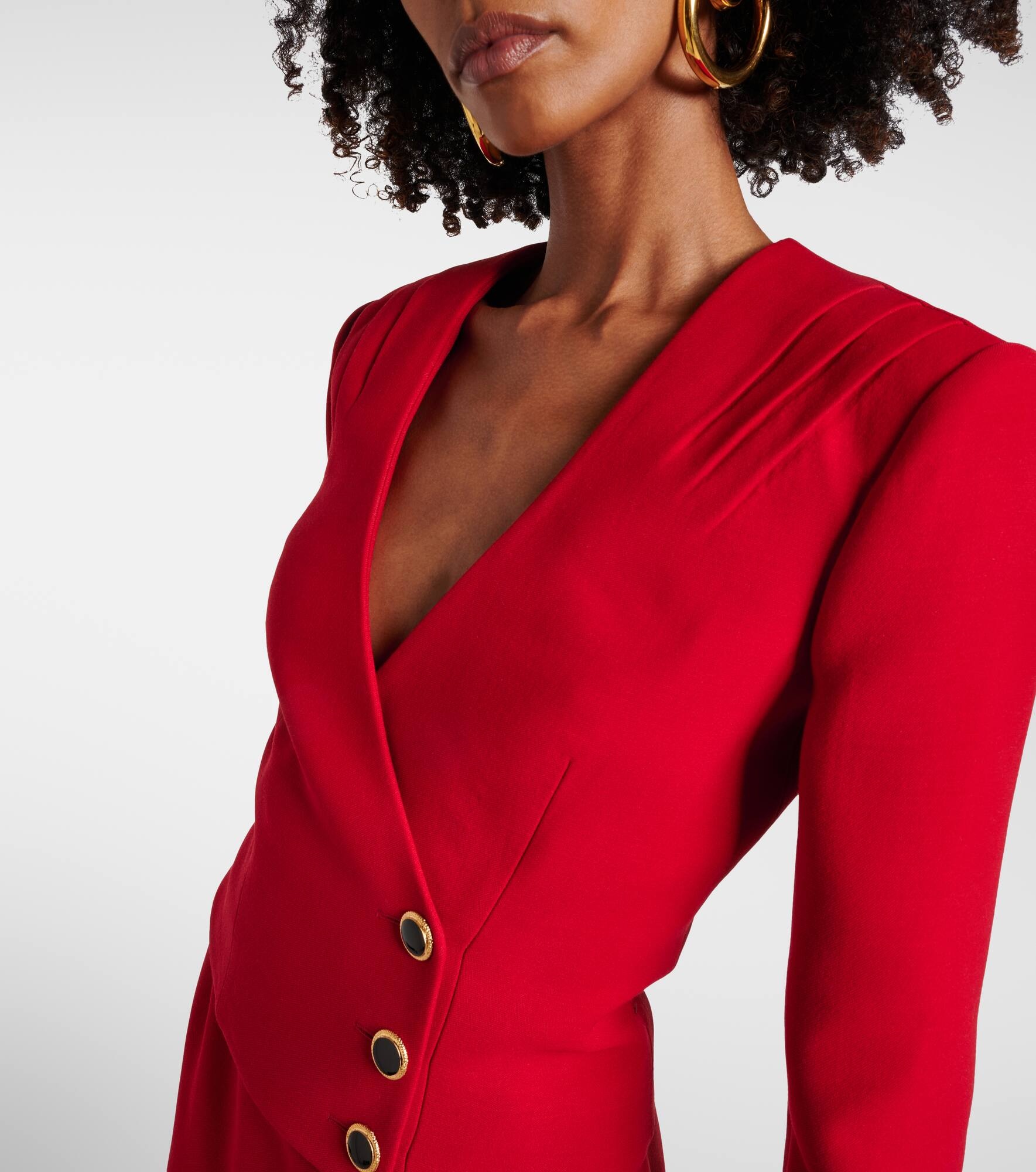 Pleated wool blazer - 4