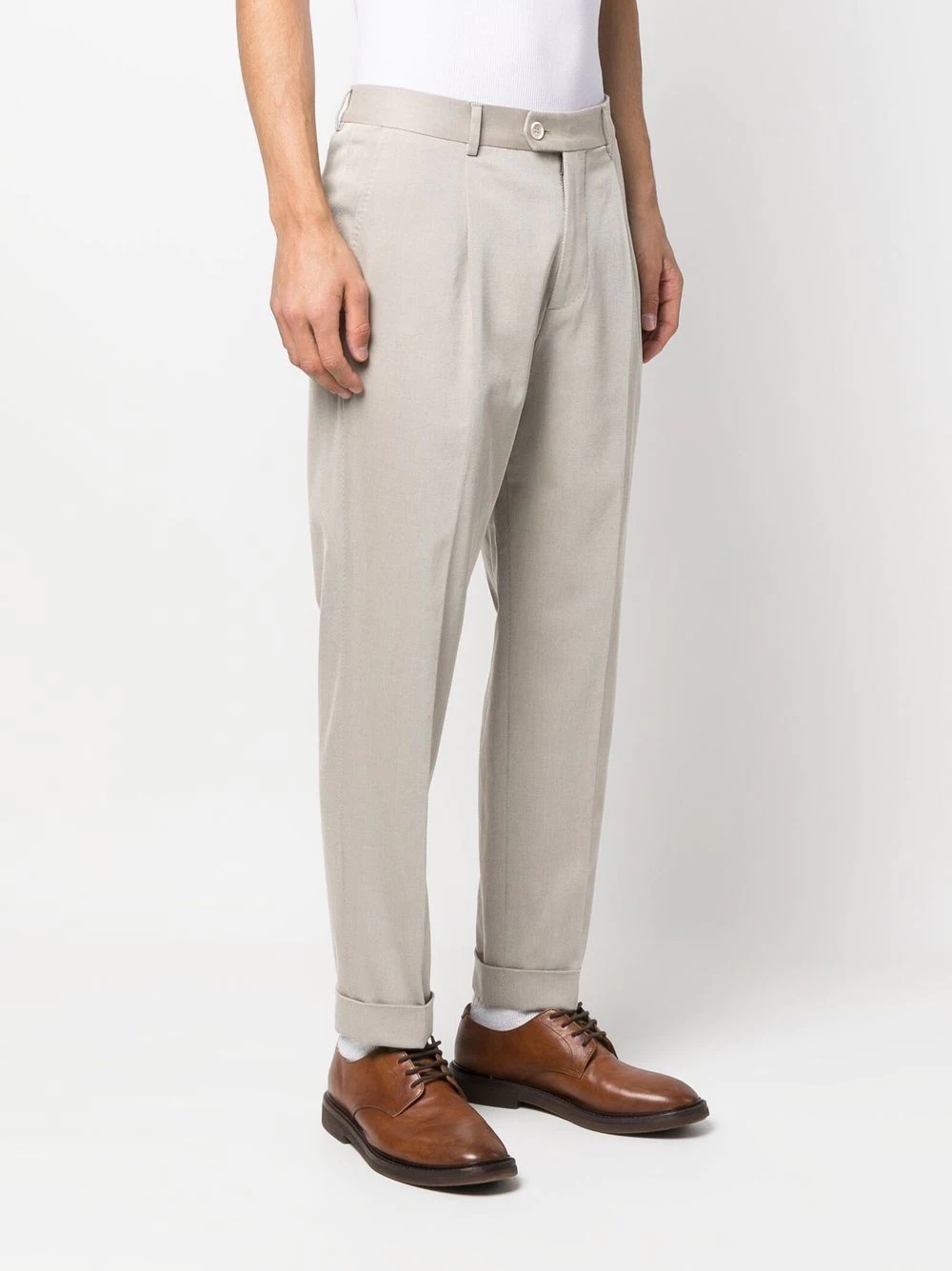 straight-leg cotton trousers - 3