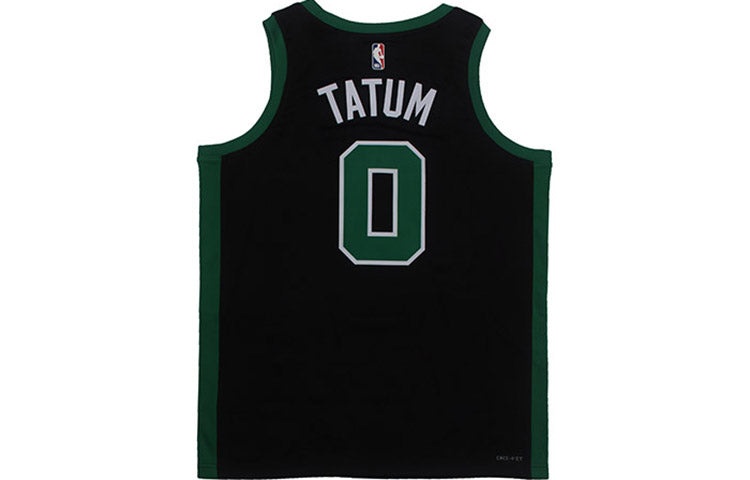 Air Jordan NBA Sports Basketball Jersey Vest SW Fan Edition Boston Celtics Tatum No. 0 'Black Green' - 3