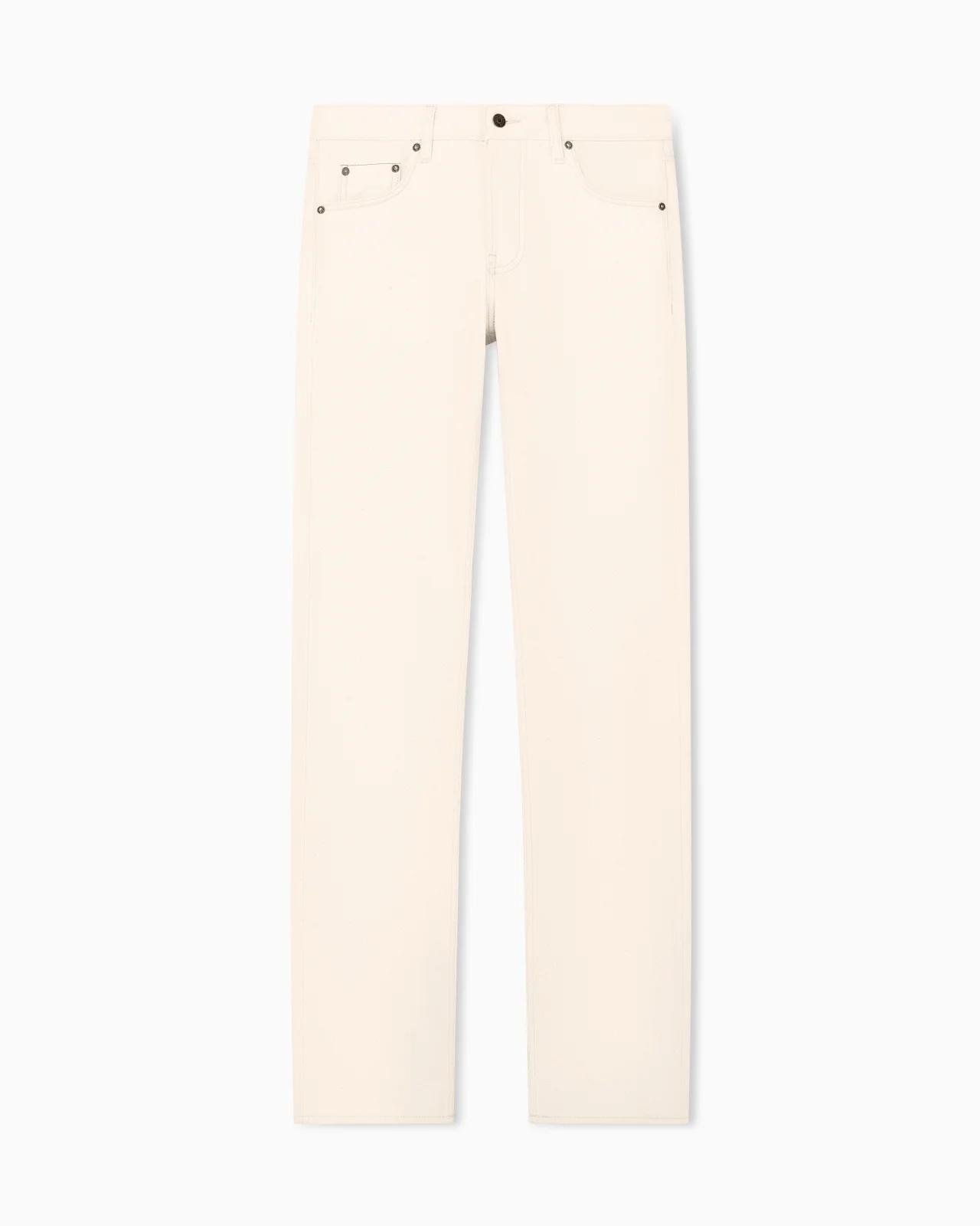 FIVE-POCKET COTTON DENIM JEANS WITH A ZIP AND LEATHER PATCH - 1