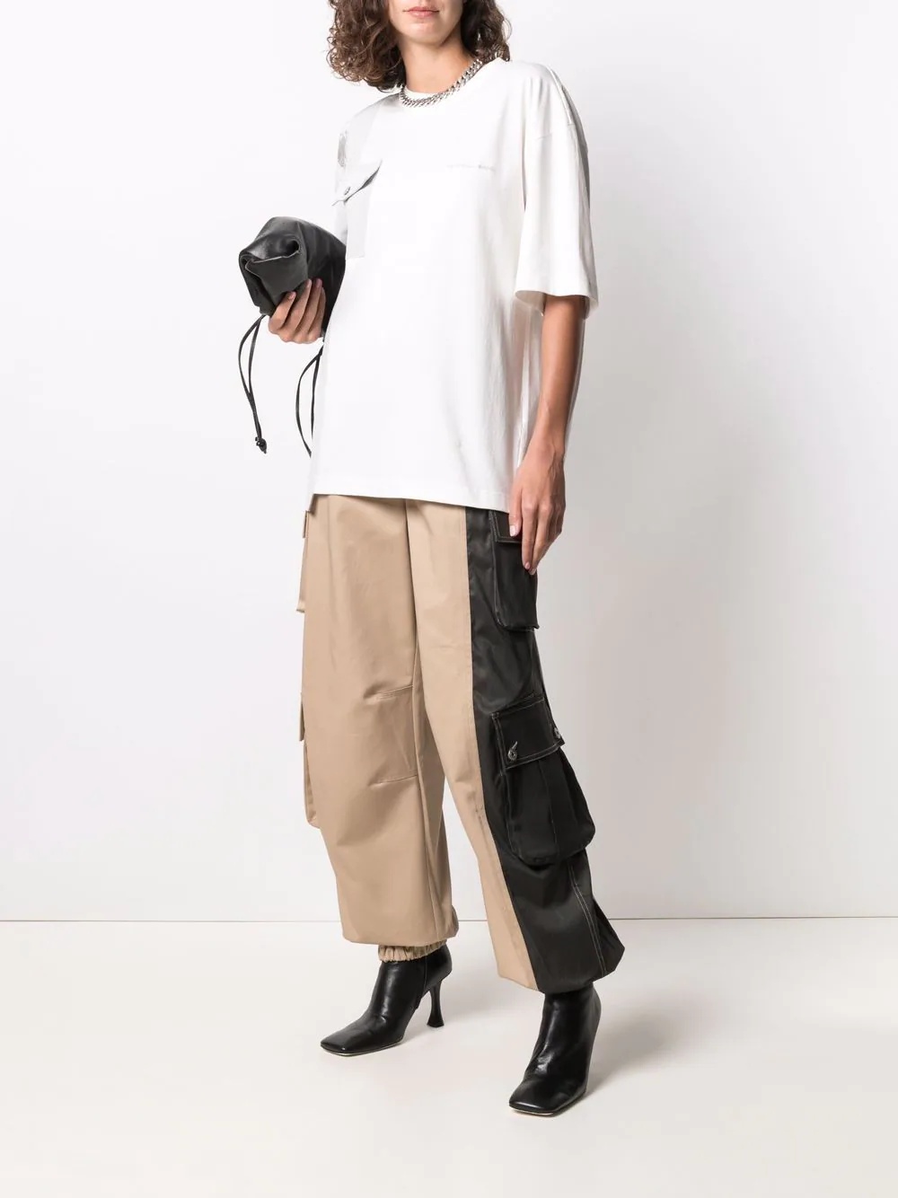 colour-block cargo trousers - 3