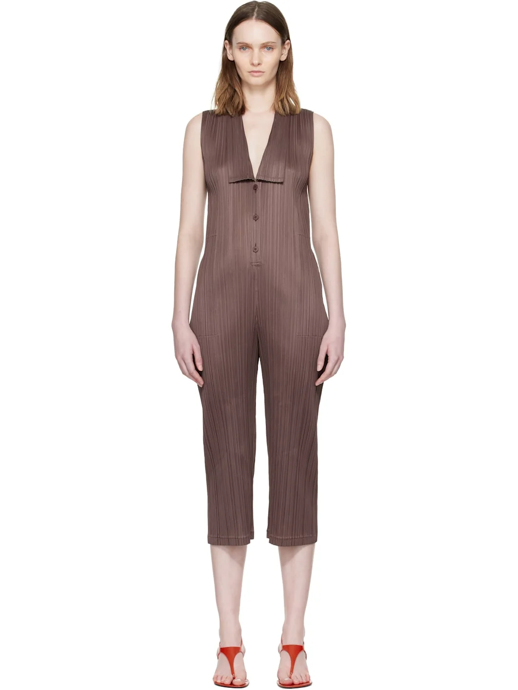 Brown Loop Bottoms Jumpsuit - 1