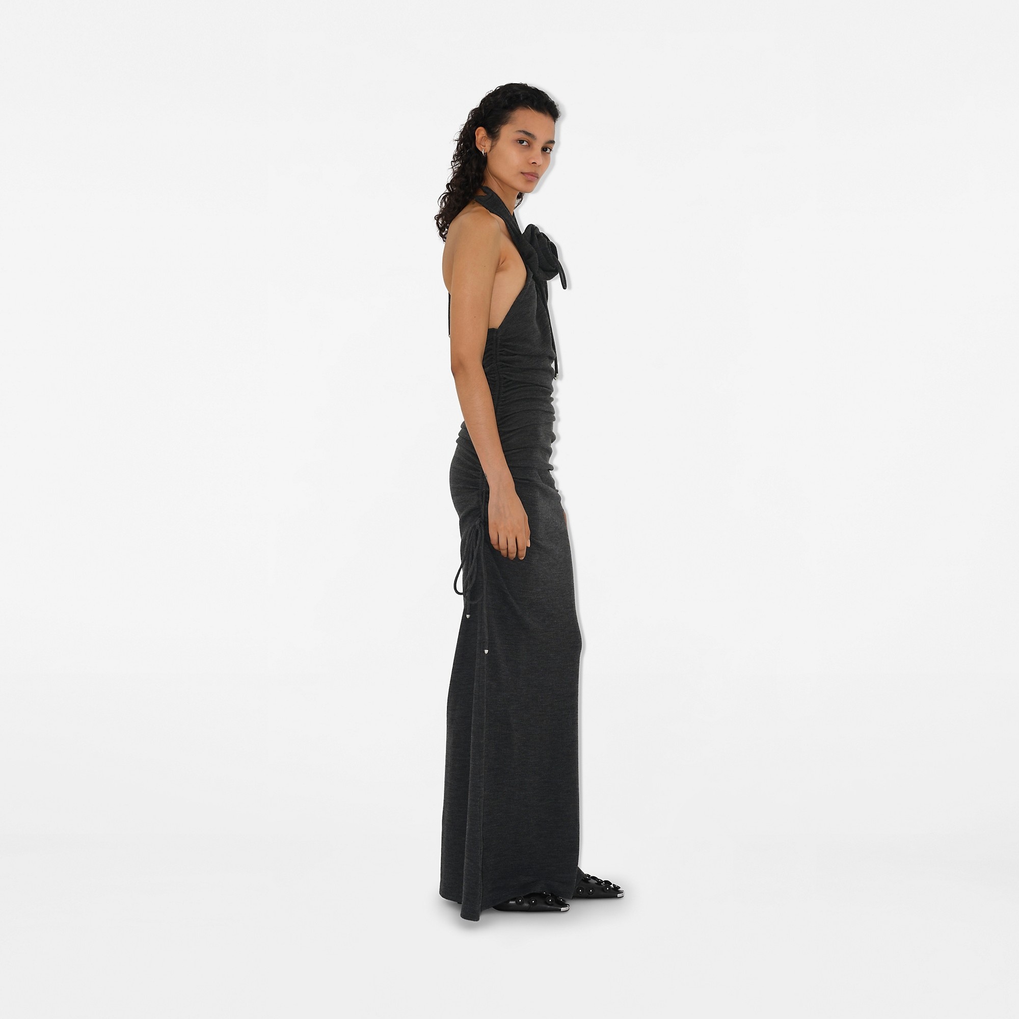 Rose Wool Halterneck Dress - 3