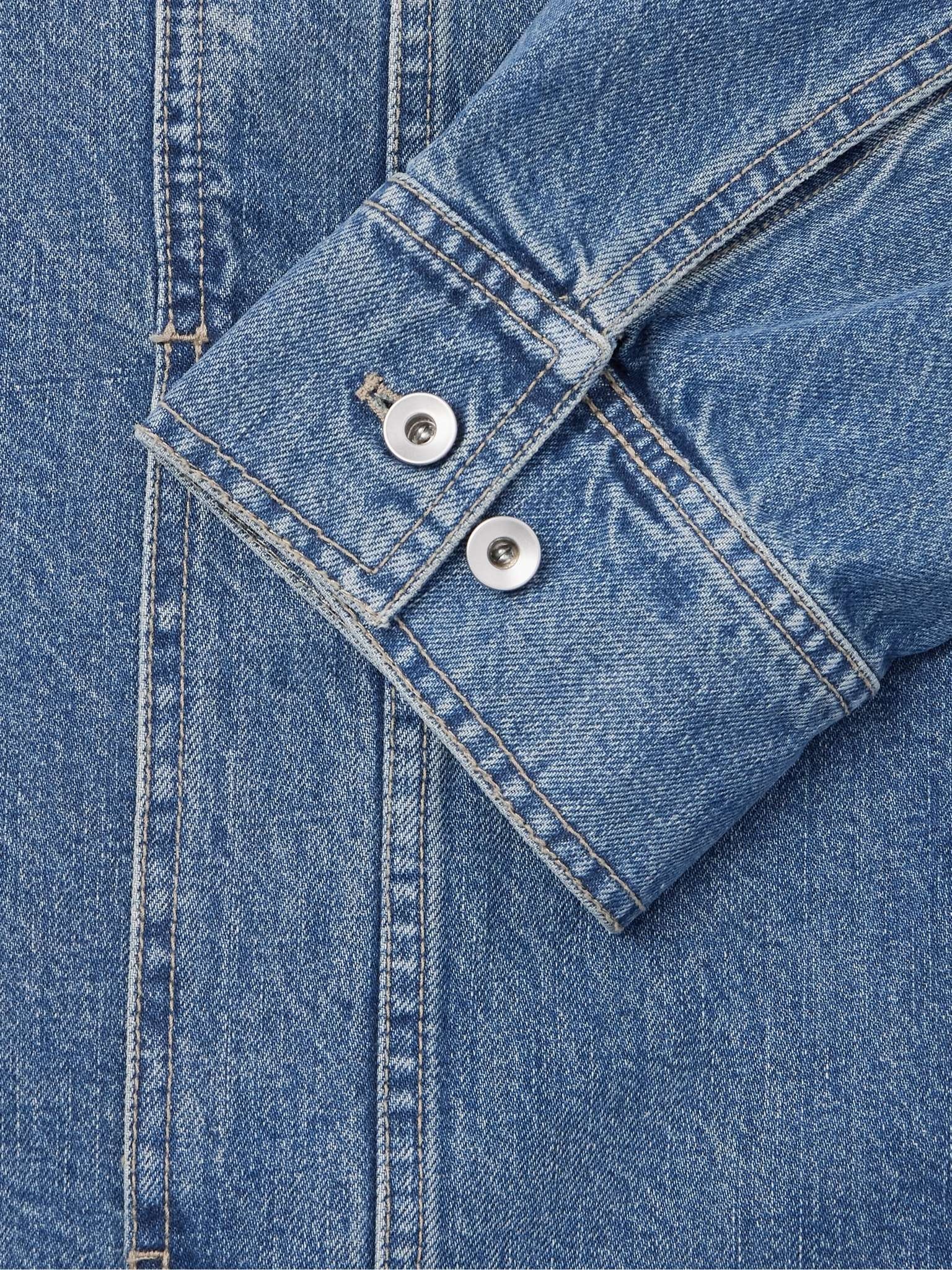 Jumbo Worker Webbing-Trimmed Selvedge Denim Jacket - 6