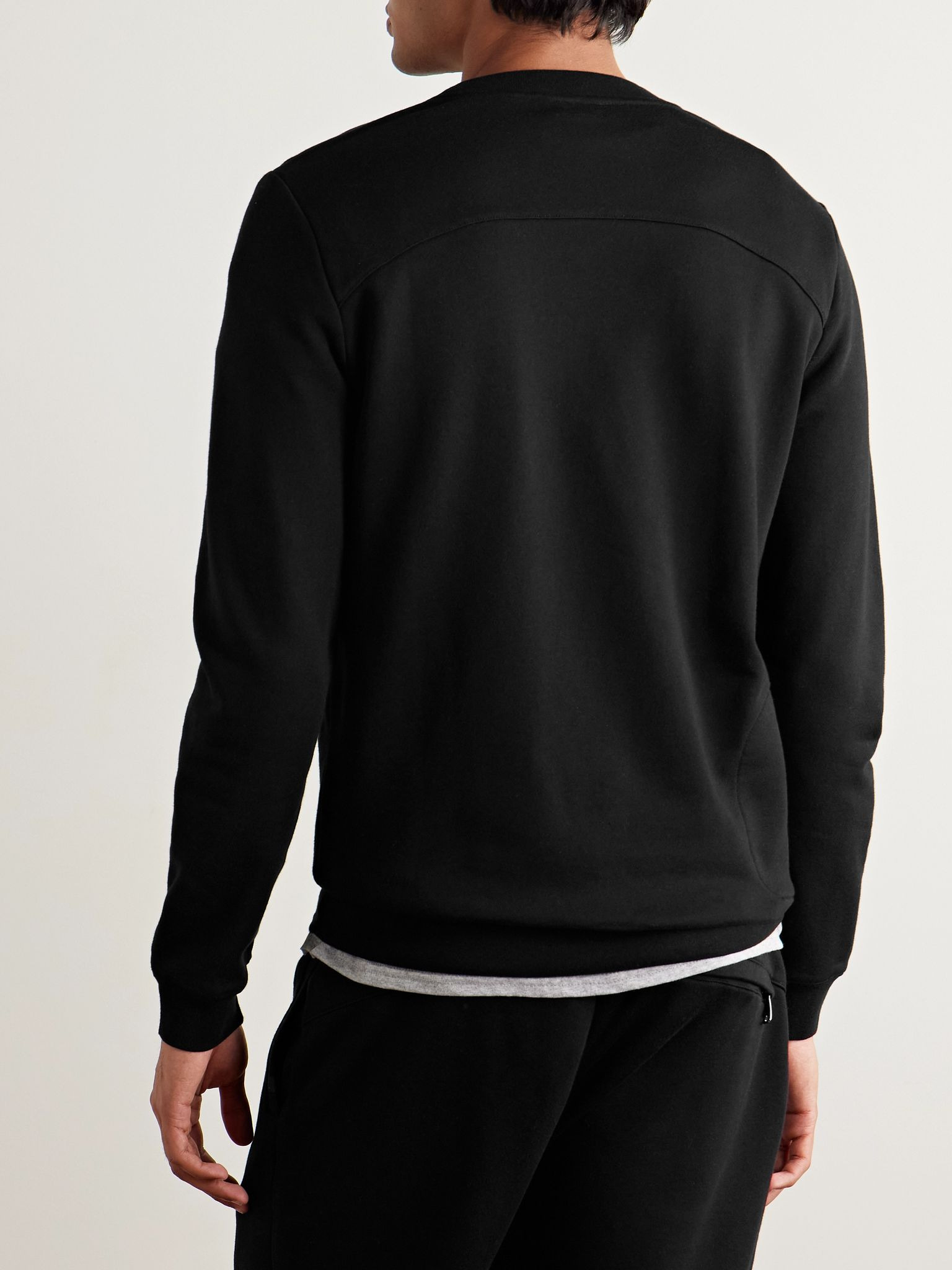 Quinn Cotton and Modal-Blend Jersey Sweatshirt Black - 3