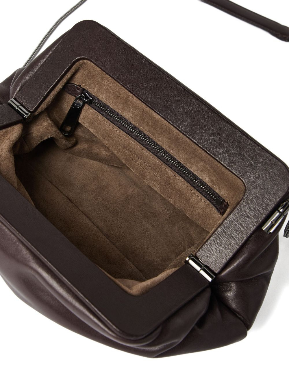 leather chain-strap clutch bag - 3