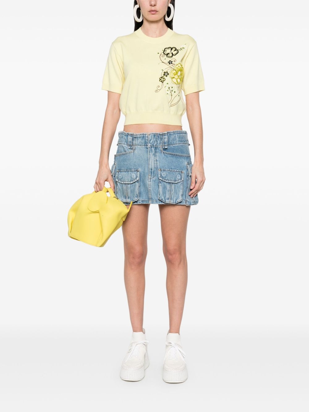 Peonies Embellished T-shirt - 2
