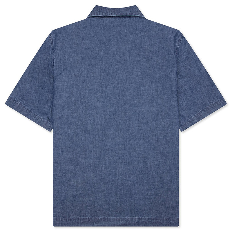 Givenchy LOGO EMBROIDERED SHORT-SLEEVE SHIRT - DENIM BLUE outlook