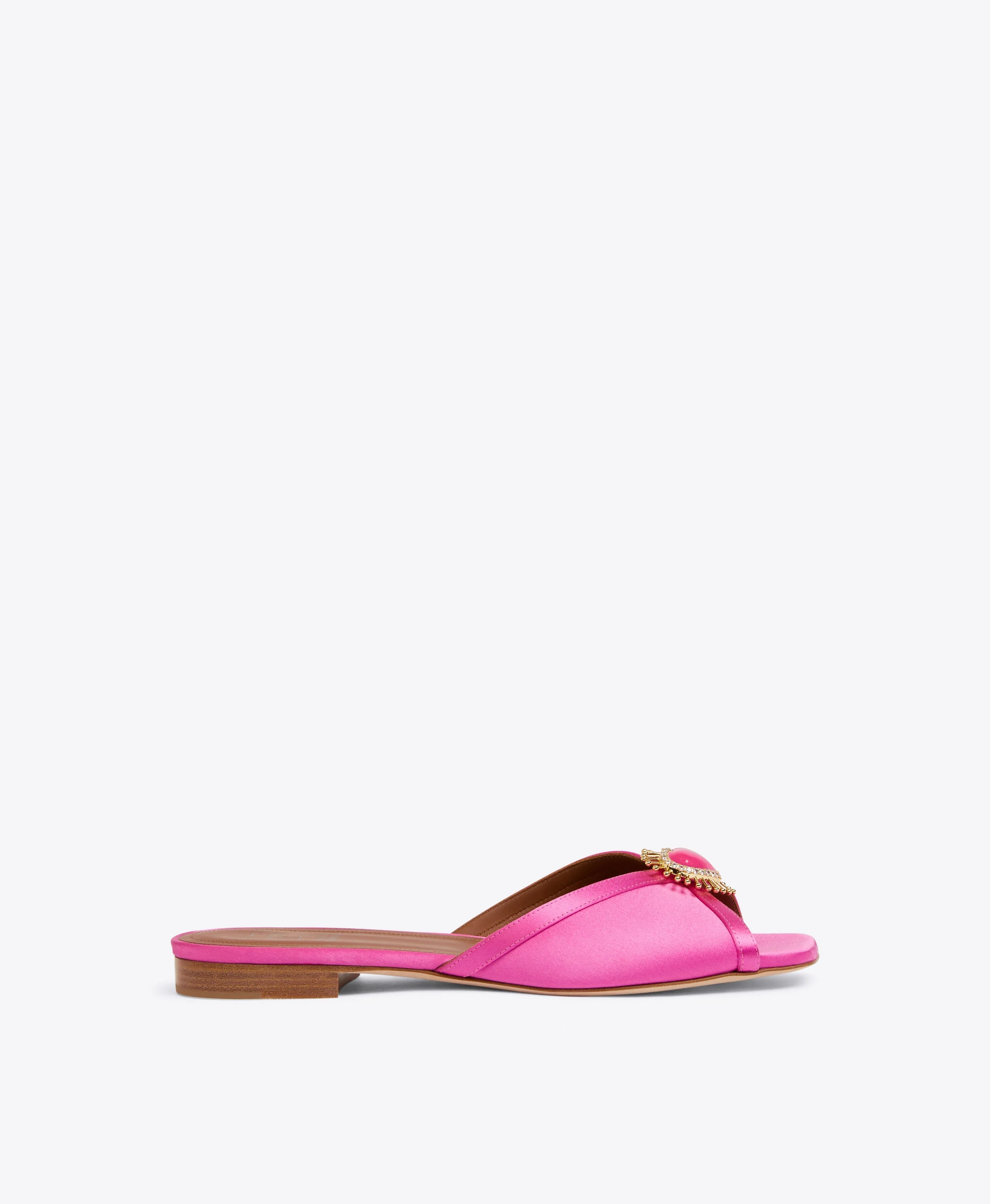 Perla Pink Satin Sandals - 1