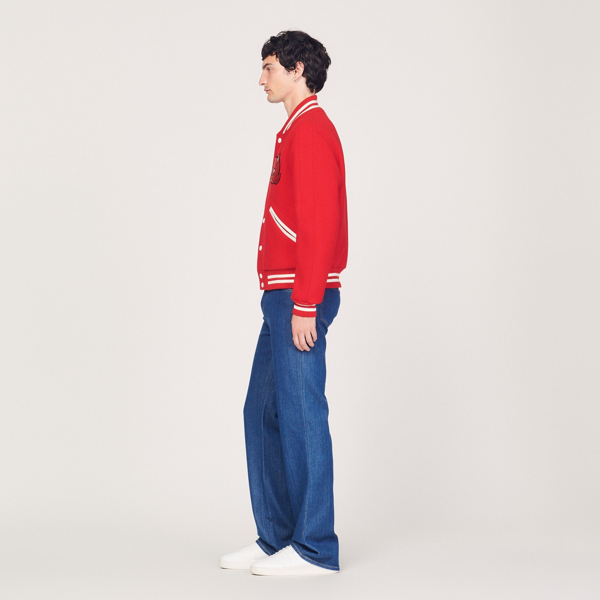Hot Stuff wool cloth varsity jacket - 4