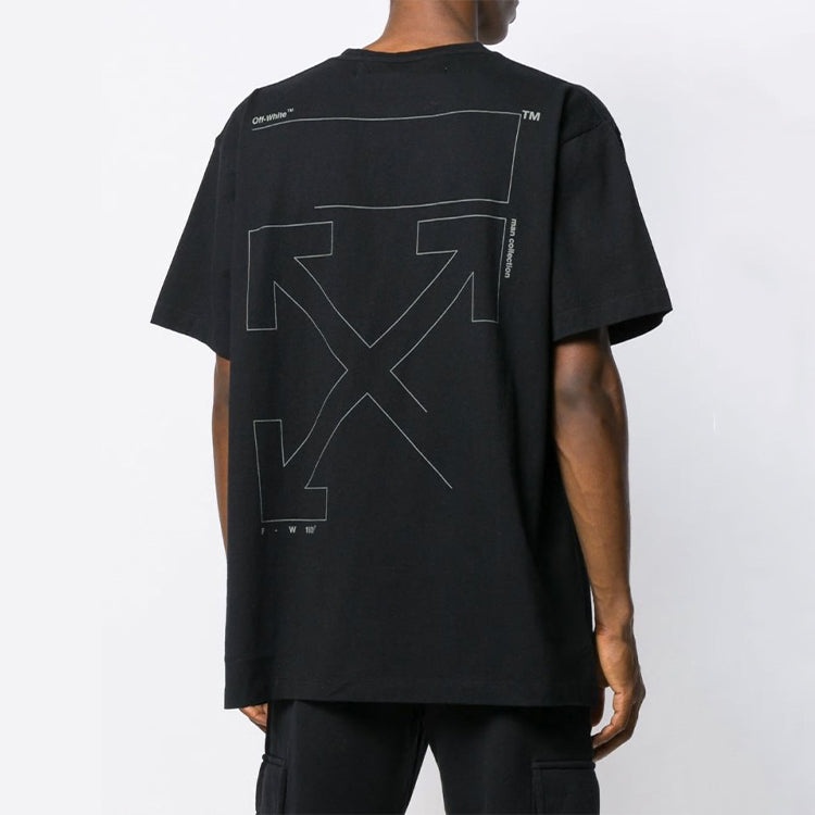 Off-White Unfinished Loose Round Neck Short Sleeve Black OMAA038E191850031091 - 4