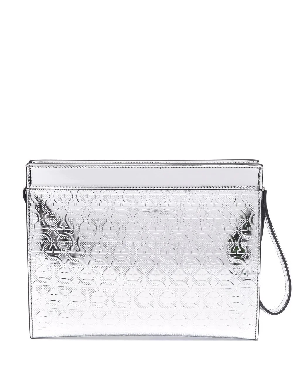 Gancini metallic leather clutch - 1