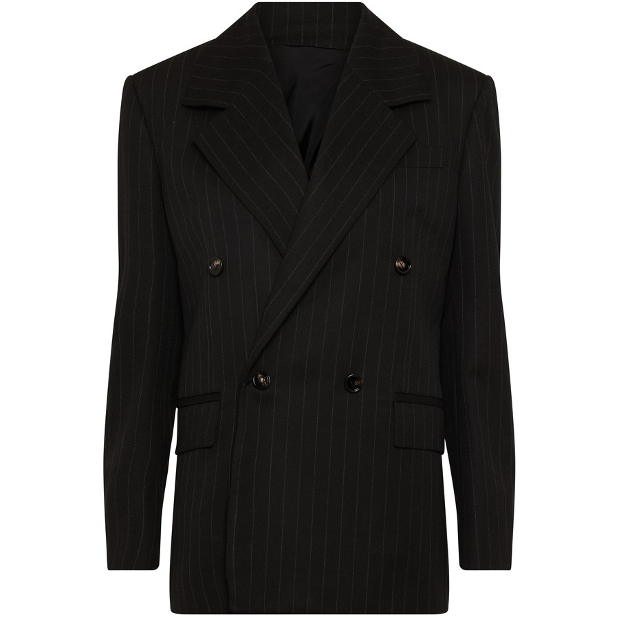 Wool shirt-jacket with fine stripes - 1