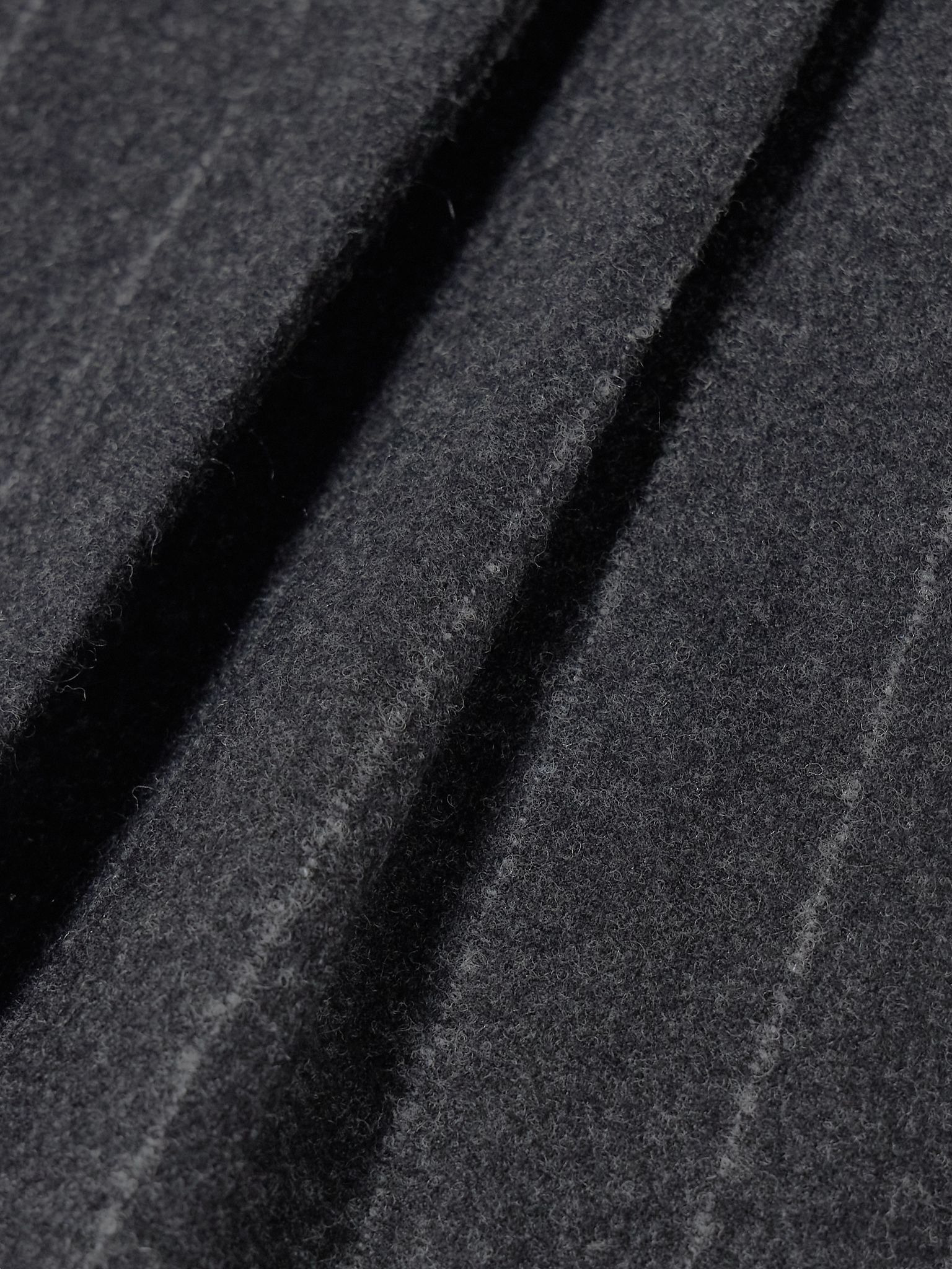 Ferien pleated pinstriped wool and cashmere-blend shorts Gray - 4
