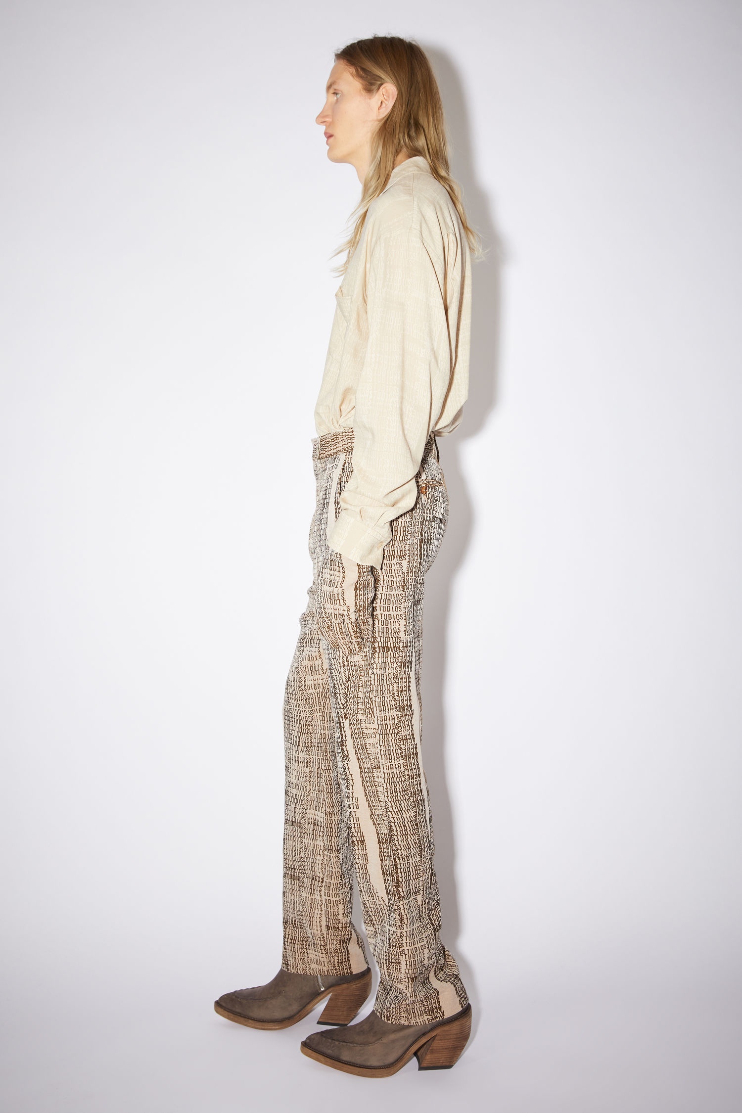 Logo suit trousers - Beige/brown - 4