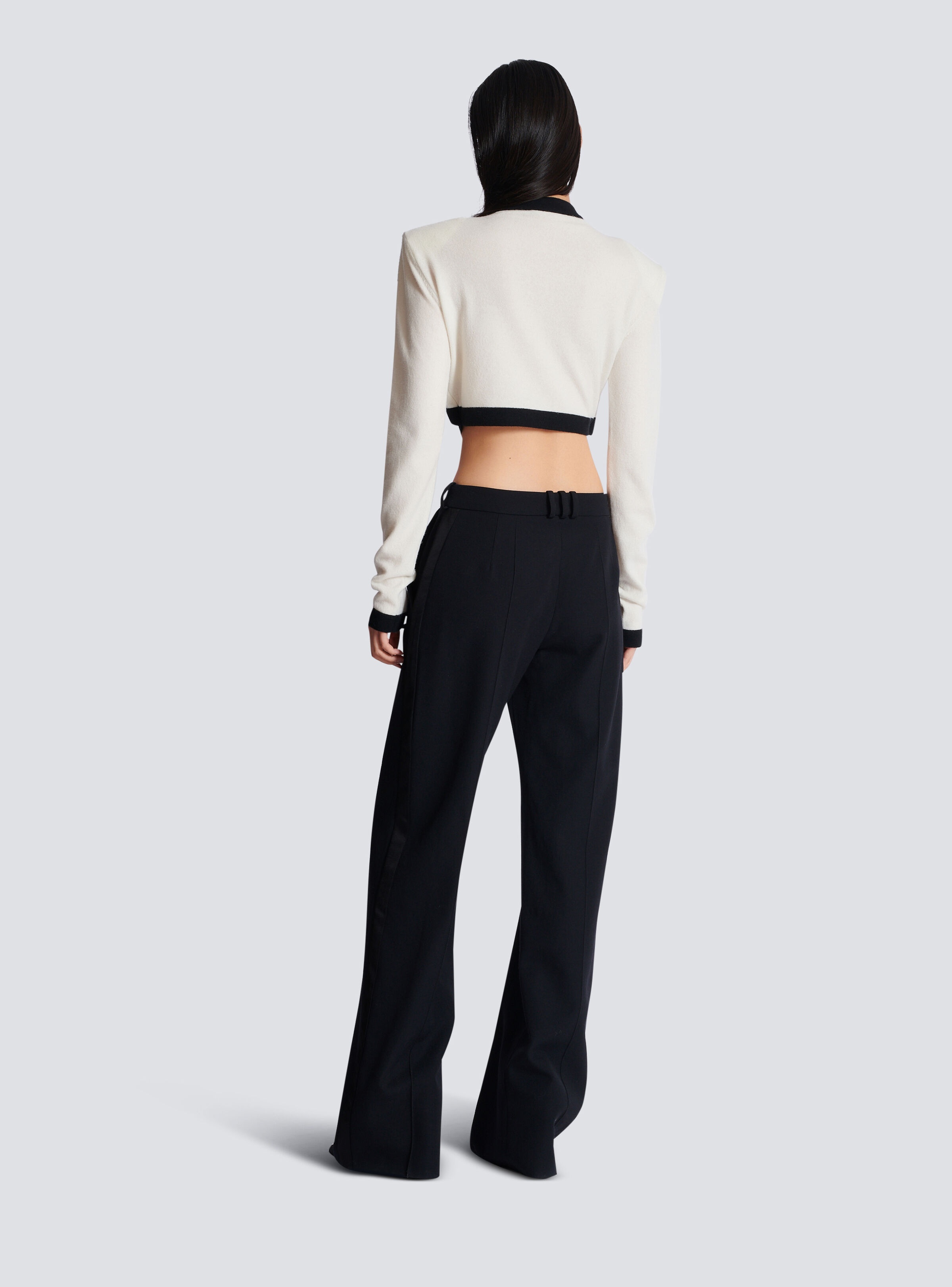 Knit jumper with faux cardigan design - 4