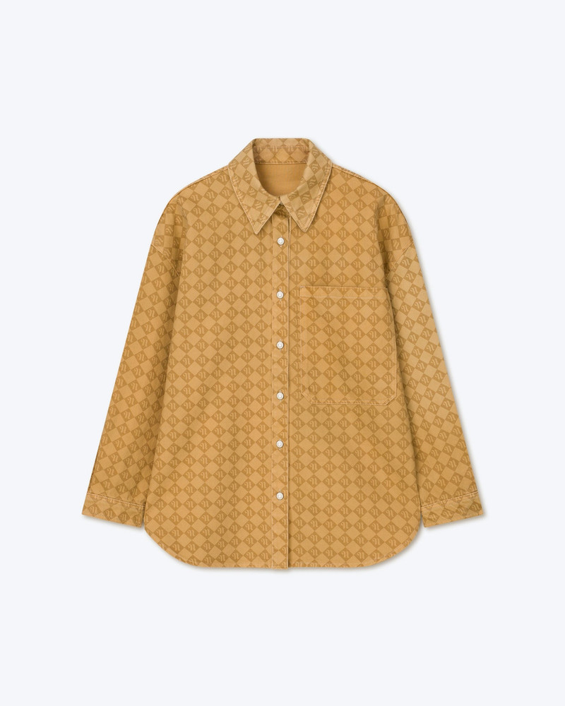 Laser Faded Monogram Camel Shirt 6