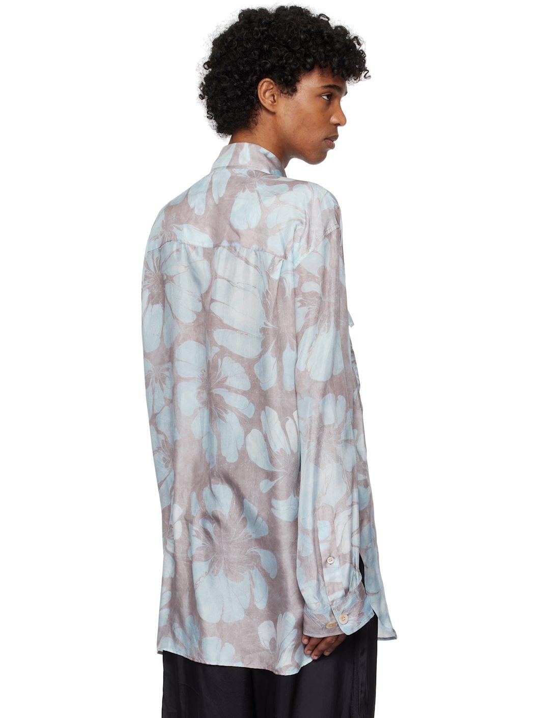 Pink & Blue Silk Shirt - 3