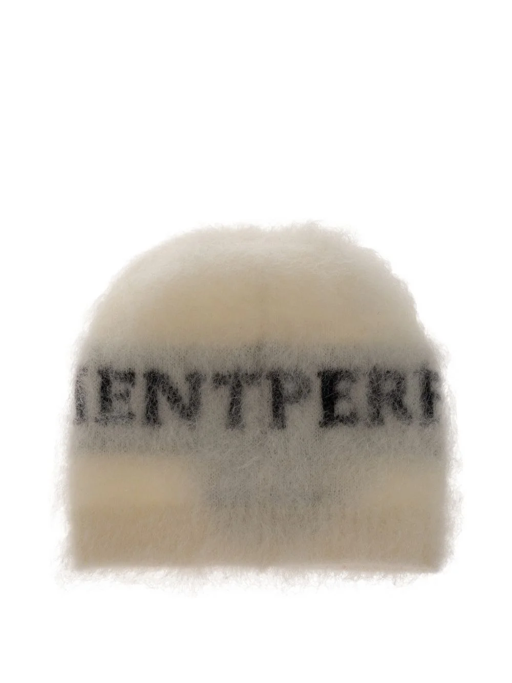 mohair blend logo beanie - 1