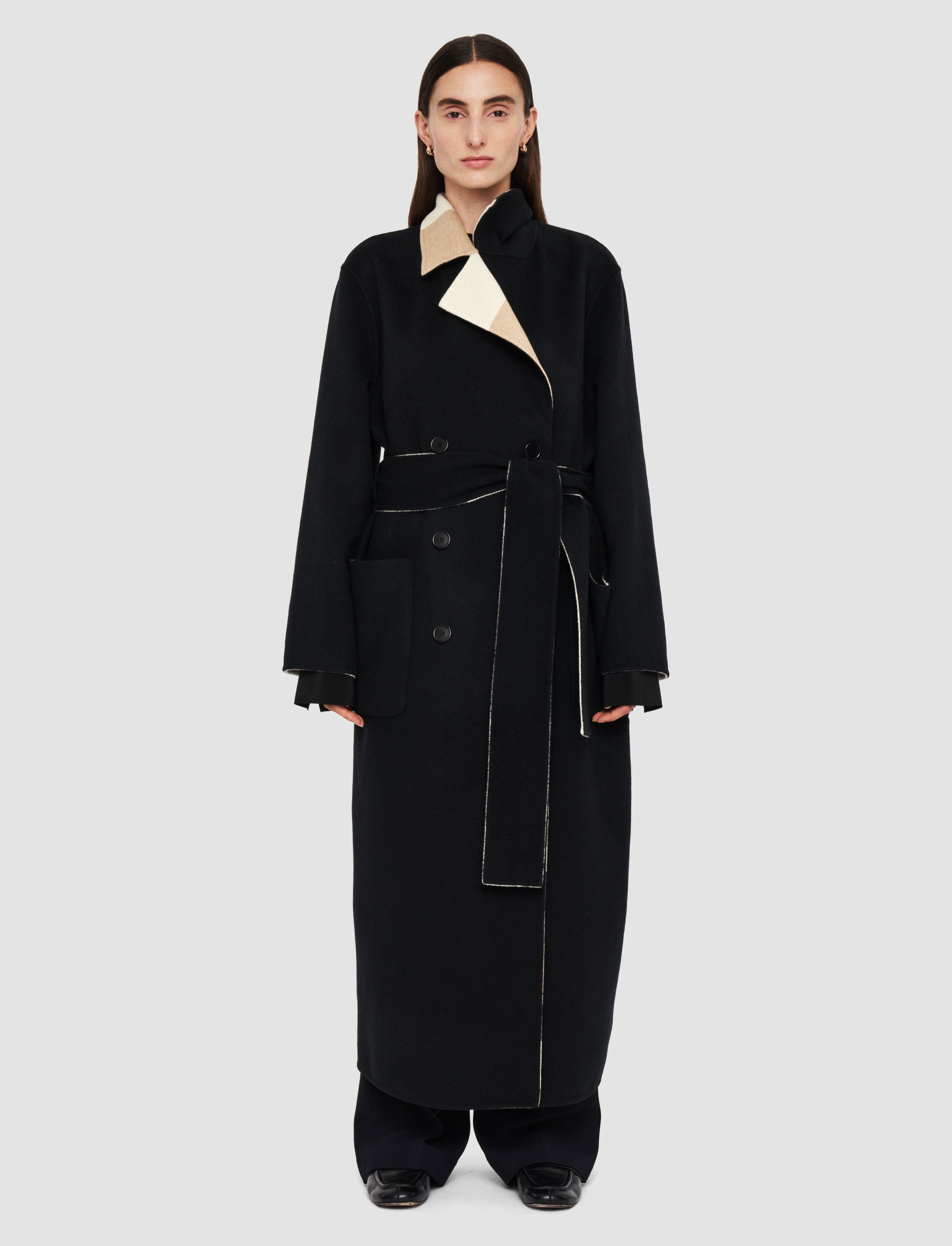 Merton Reversible Check Wool Coat - 4