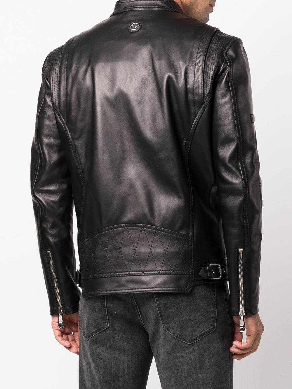 leather biker jacket - 4