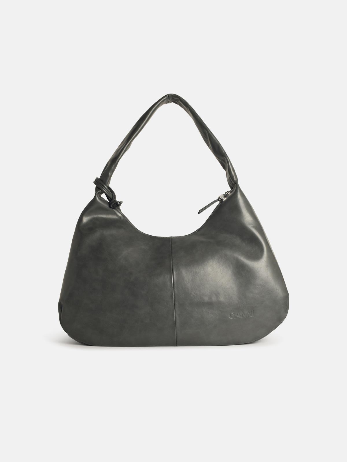 'BOU XXL' GREY LEATHER BLEND BAG - 3