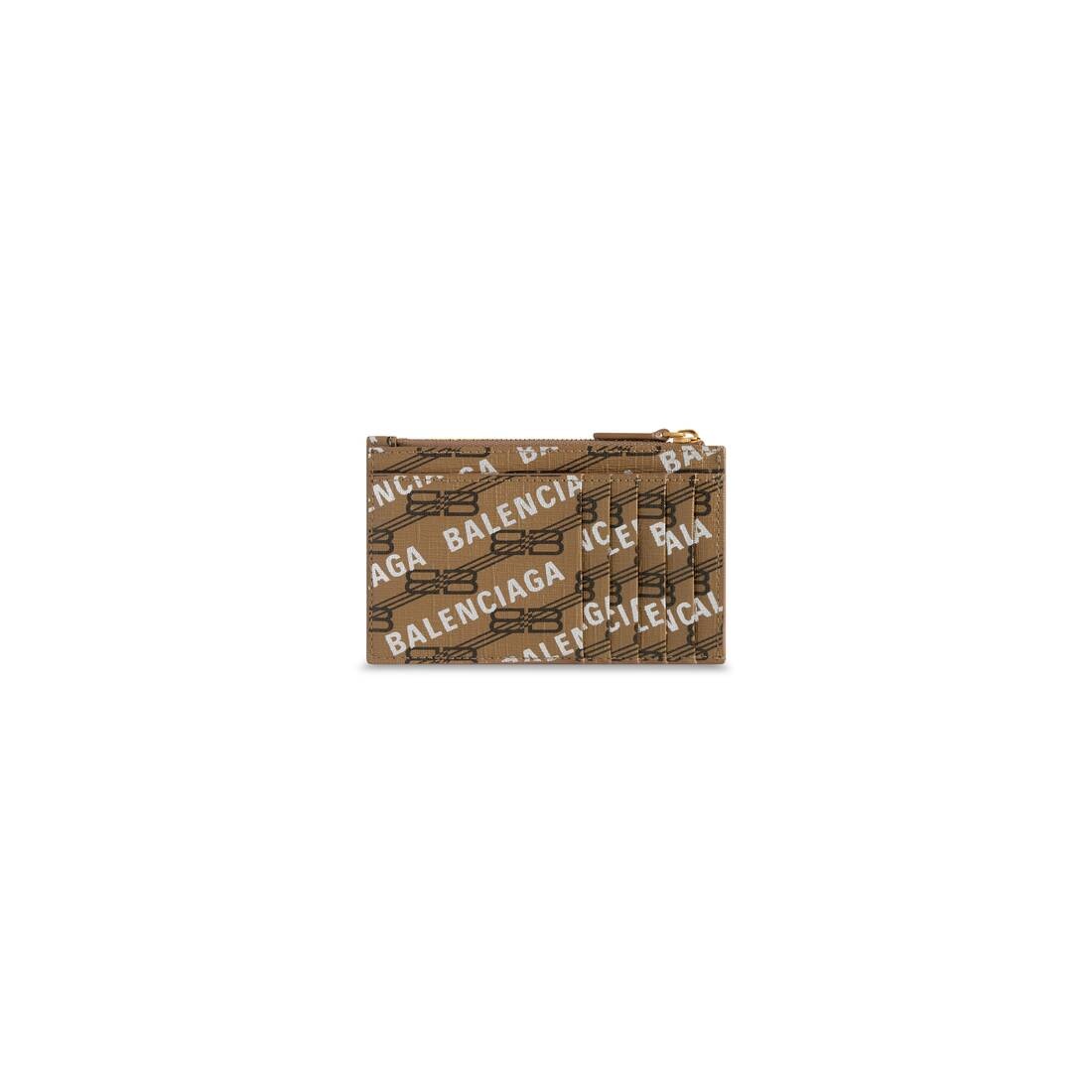 Signature Large Long Coin And Card Holder Bb Monogram Coated Canvas And Allover Logo in Beige - 2