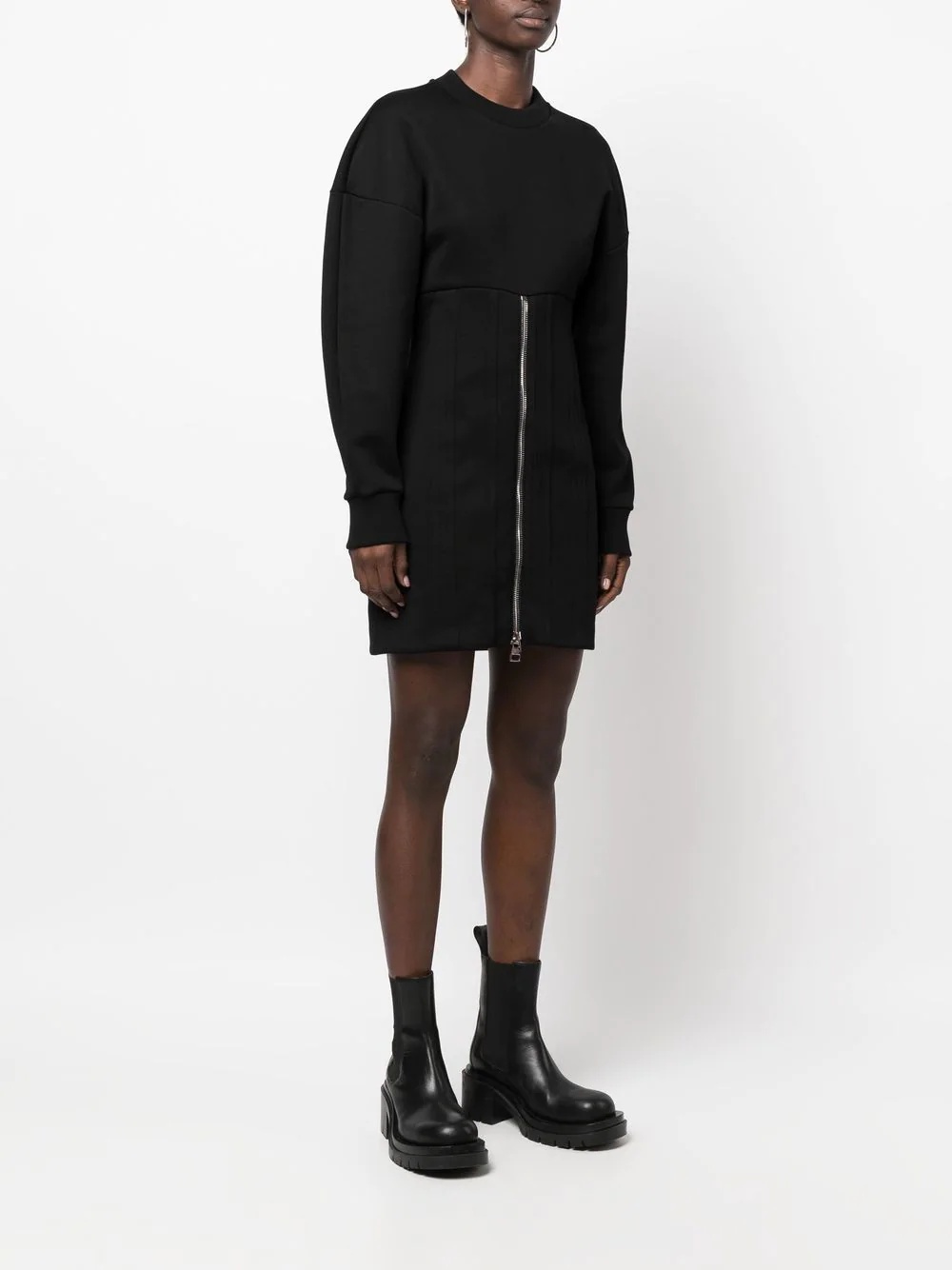 zip-detail mini dress - 3