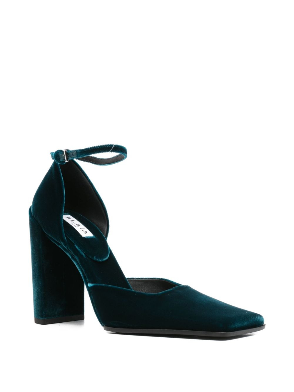 90mm square-toe velvet pumps - 2
