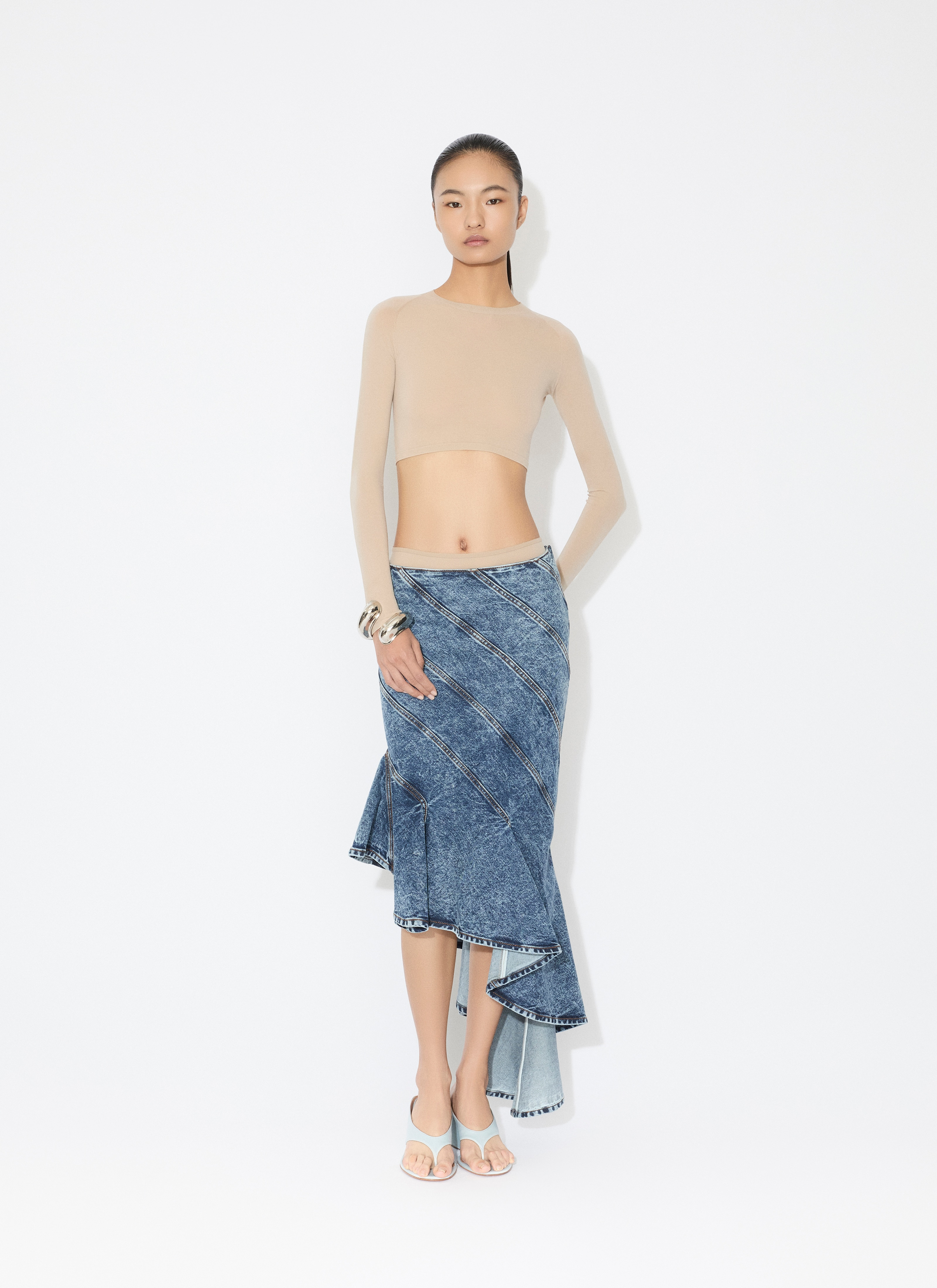 DENIM SPIRAL SKIRT - 2