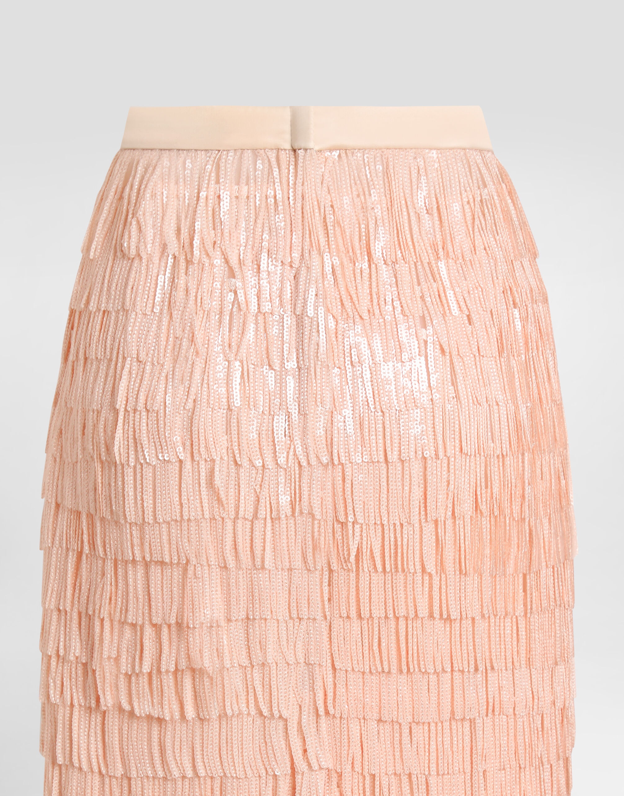 Sequined midi skirt with fringed embellishment - 4