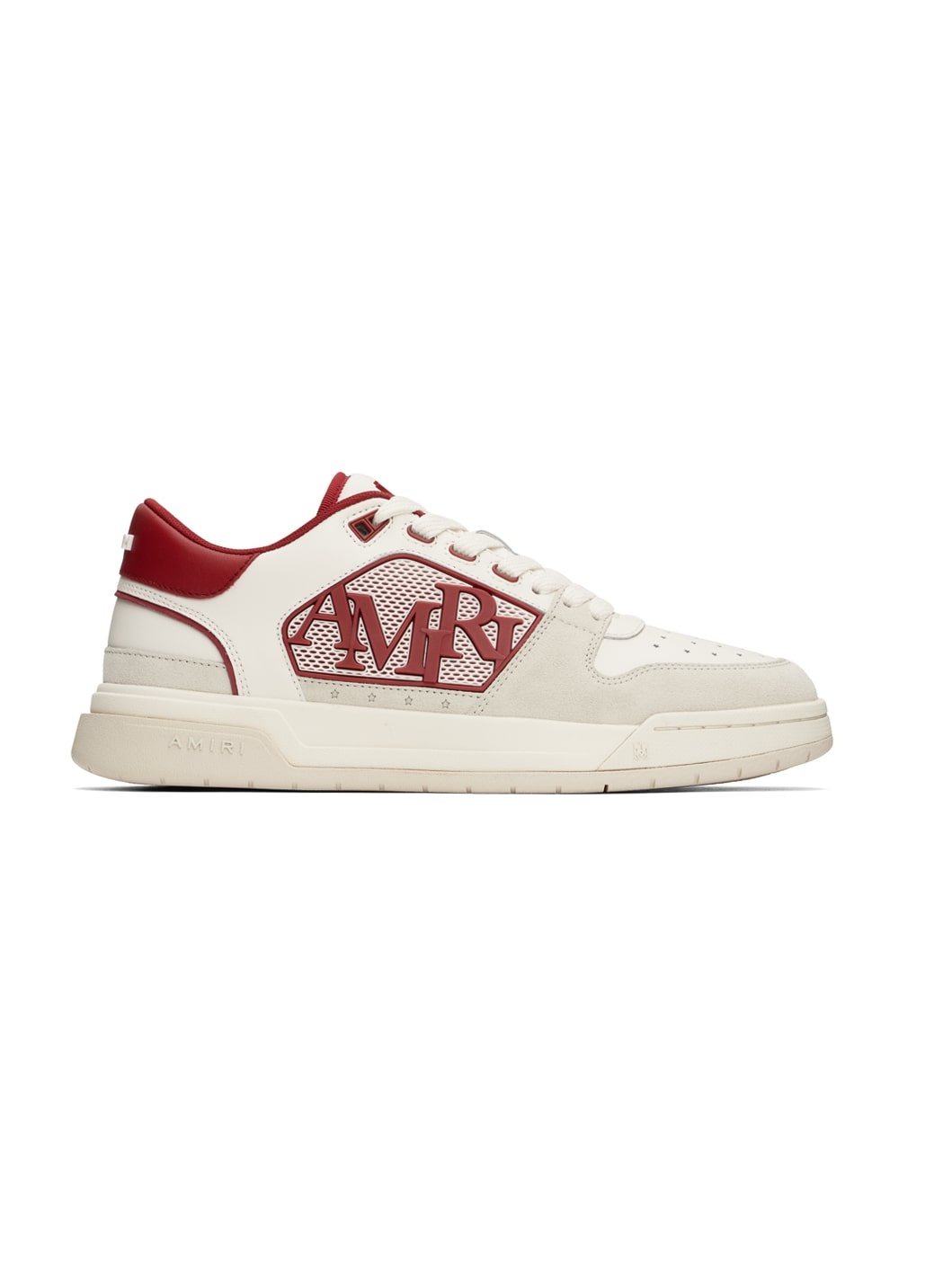 White & Red Classic Low Sneakers - 1