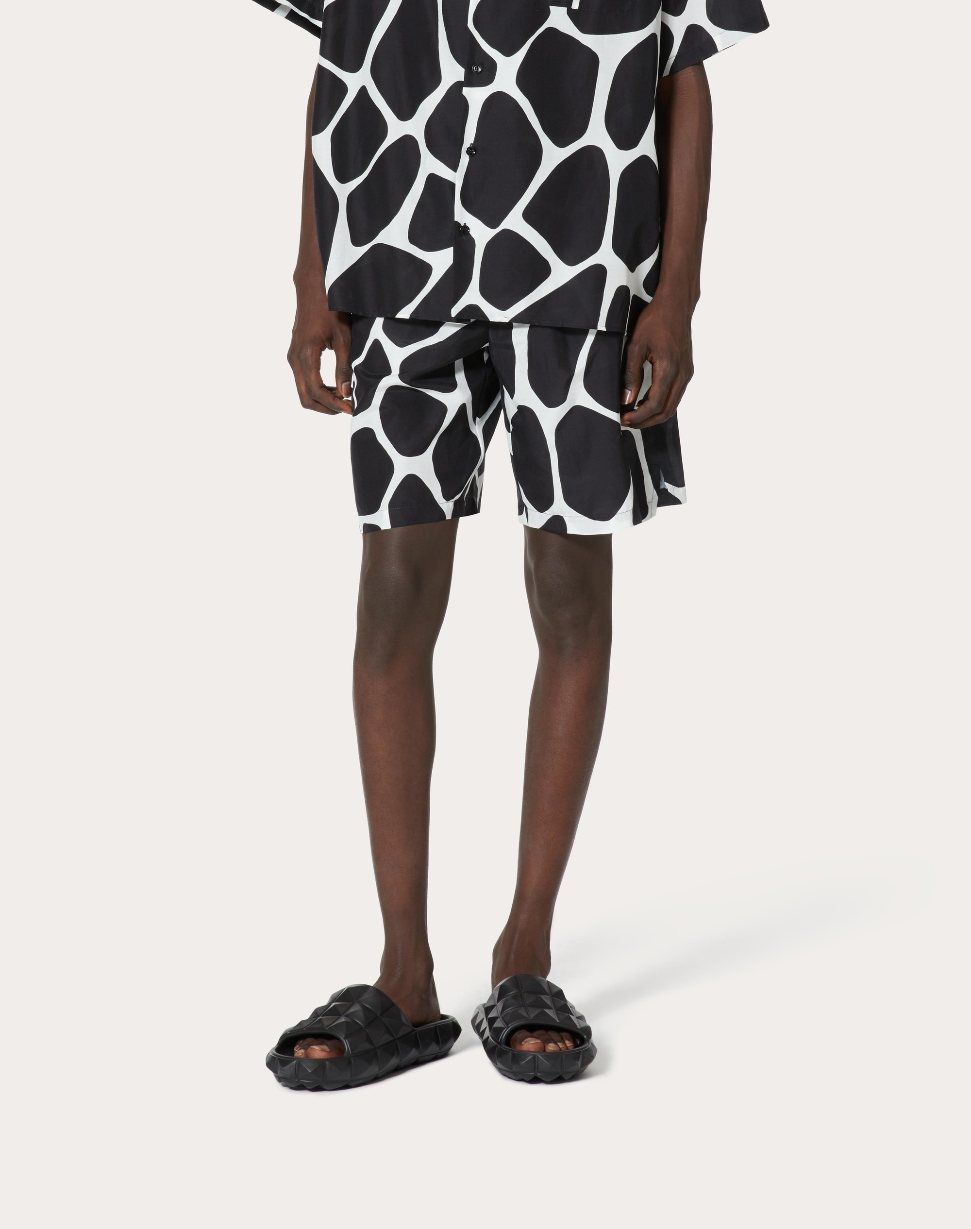 GIRAFFA RE-EDITION PRINT COTTON AND SILK BERMUDA SHORTS - 3