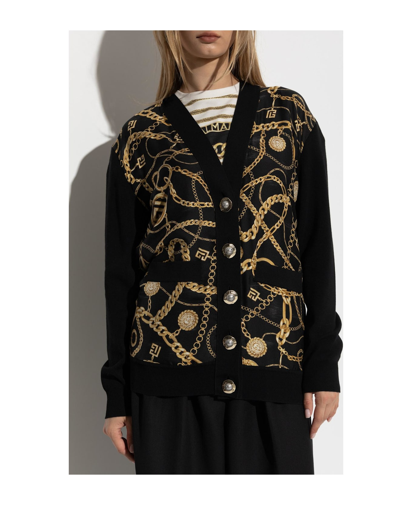 Balmain Cardigan With Combined Fabrics - 3