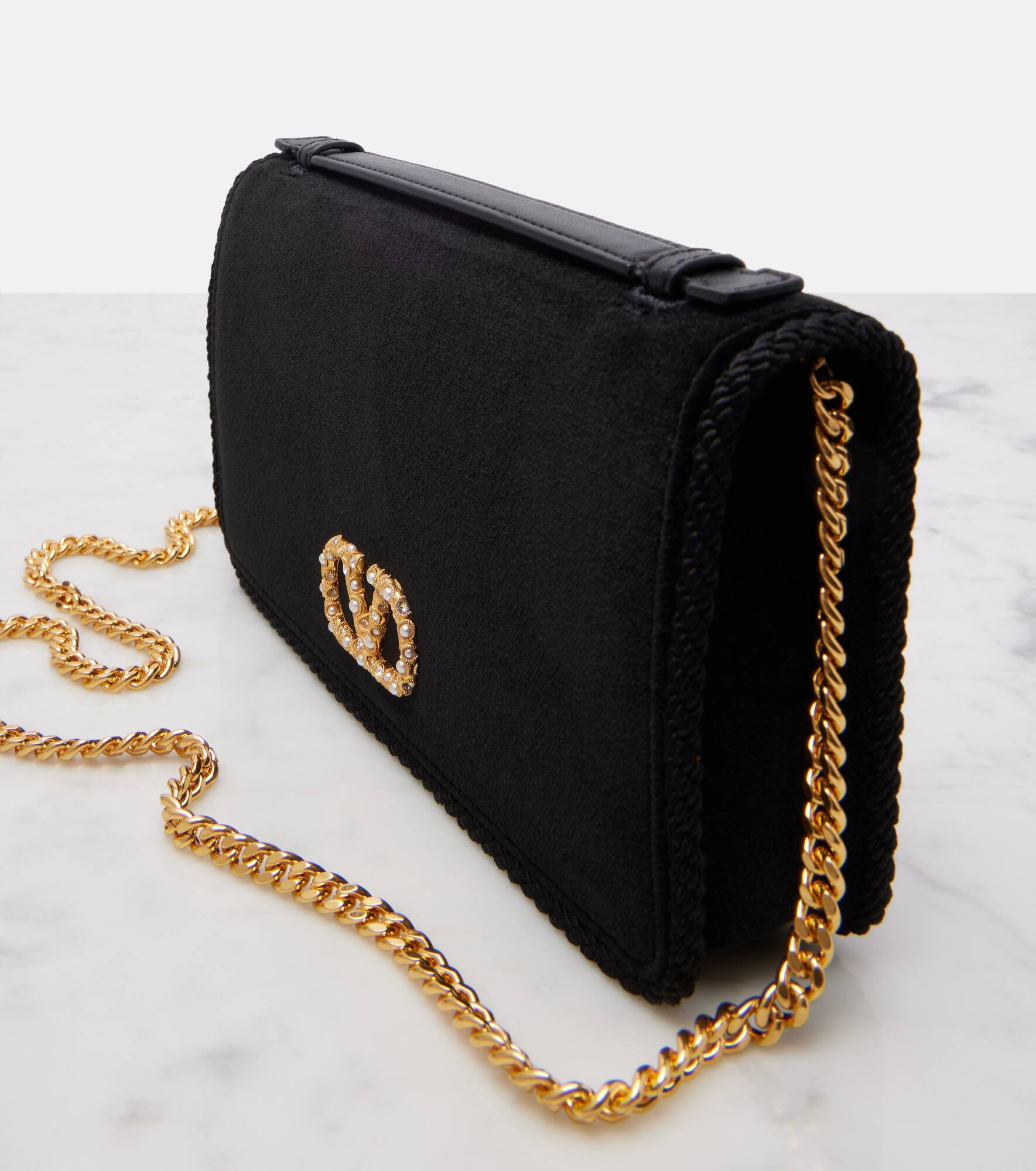 VLogo Mini velvet crossbody bag - 6