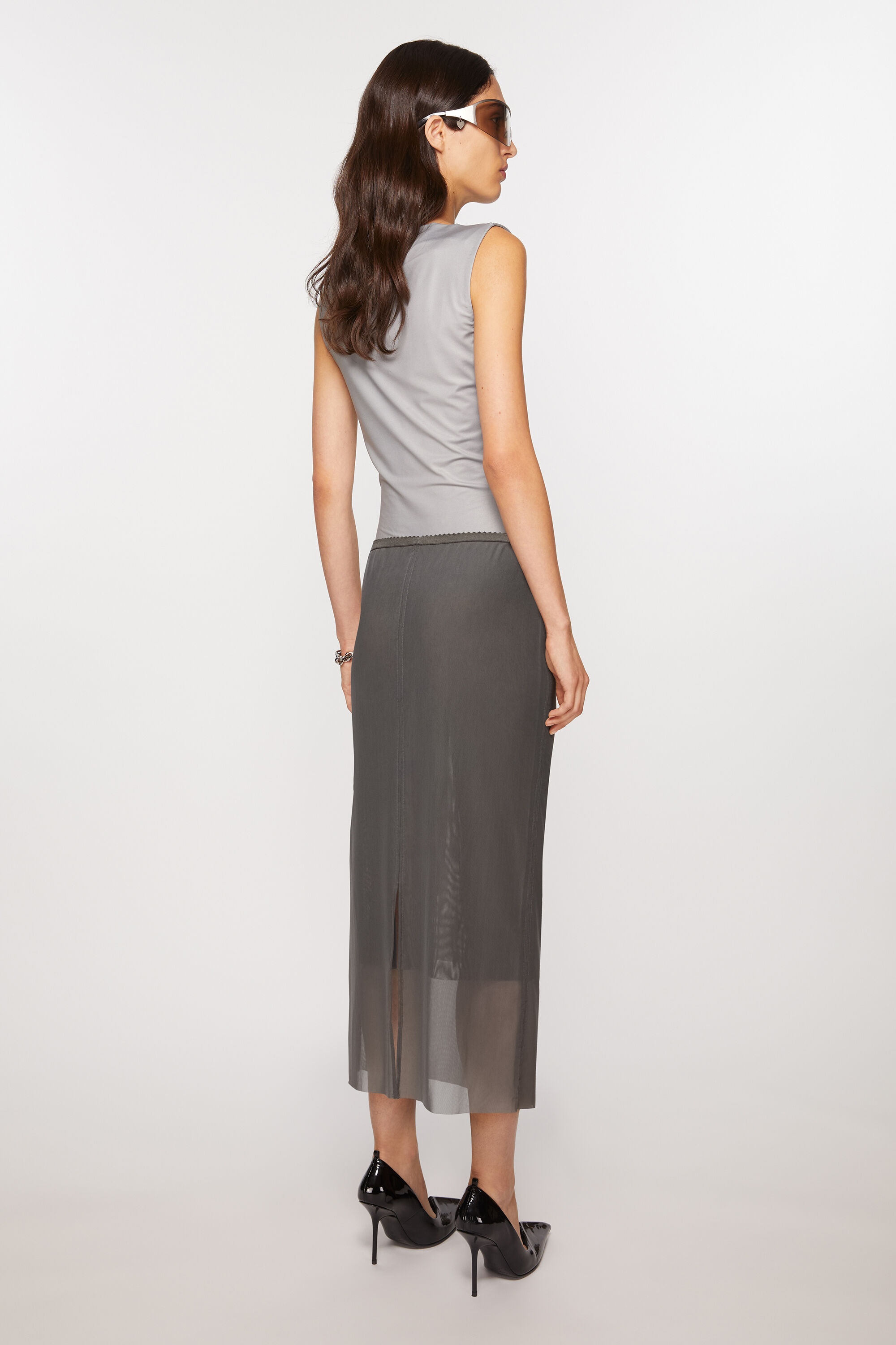 Mesh skirt - Anthracite grey - 3