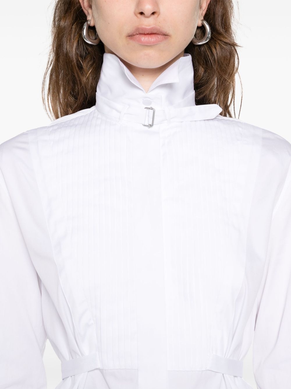 pleated panel shirt dress - 5