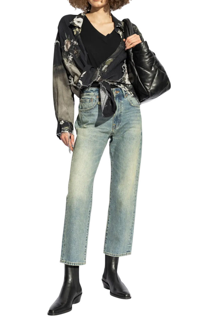 LOGO-APPLIQUÉ STRAIGHT JEANS - 2