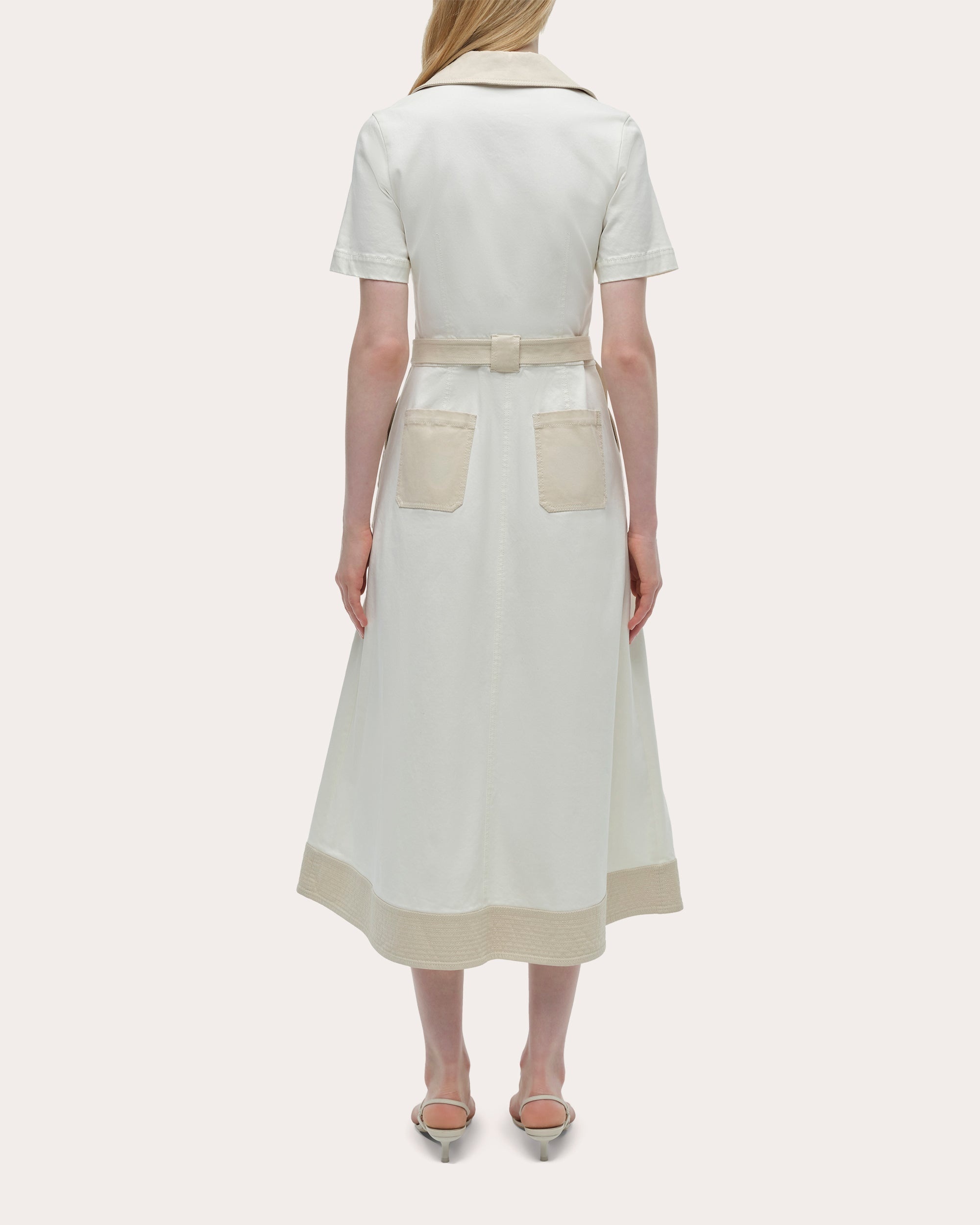Hanover Color Block Twill Collared Midi Dress - 2