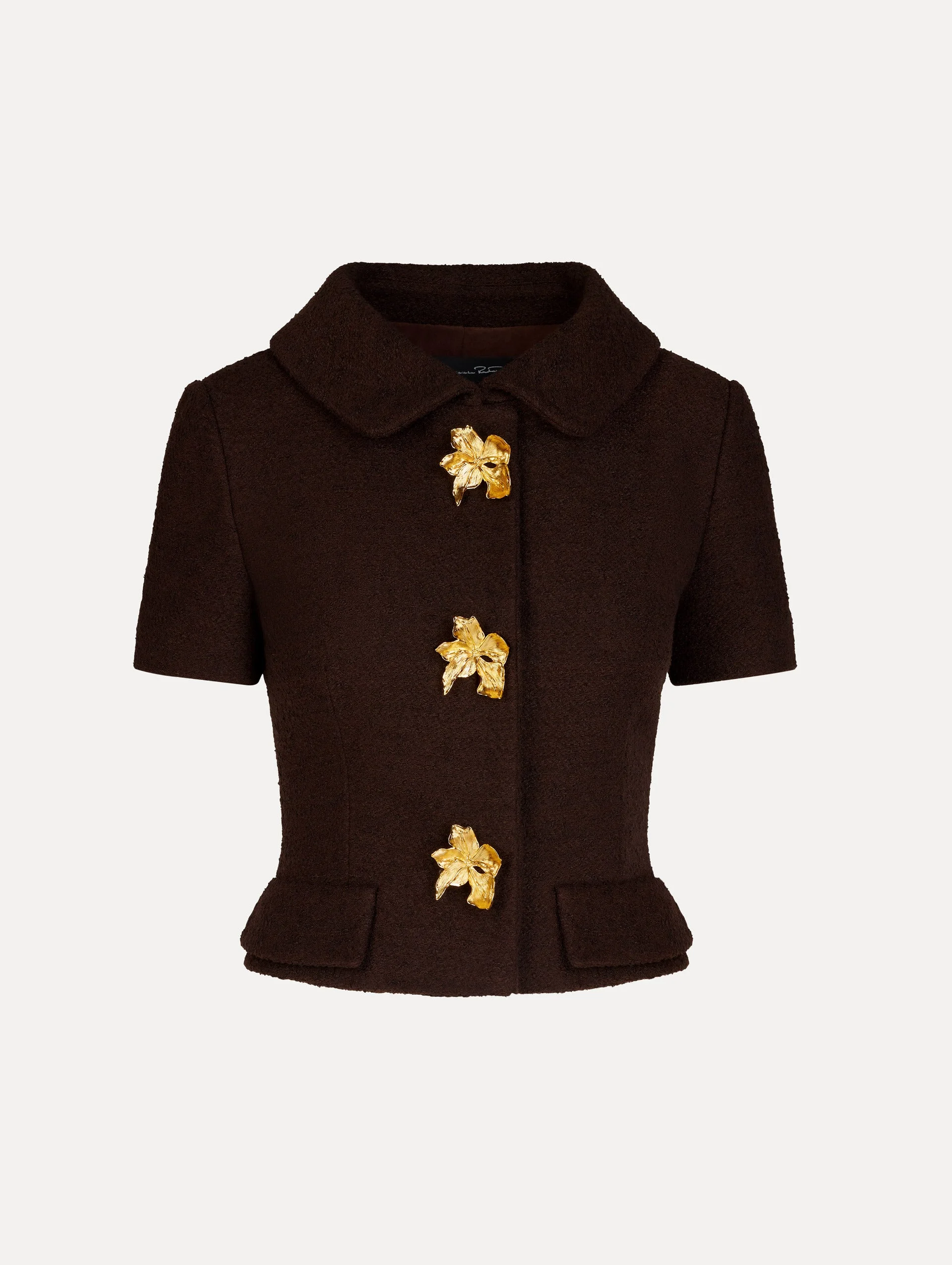 CYCLAMEN BUTTON TWEED JACKET - 1