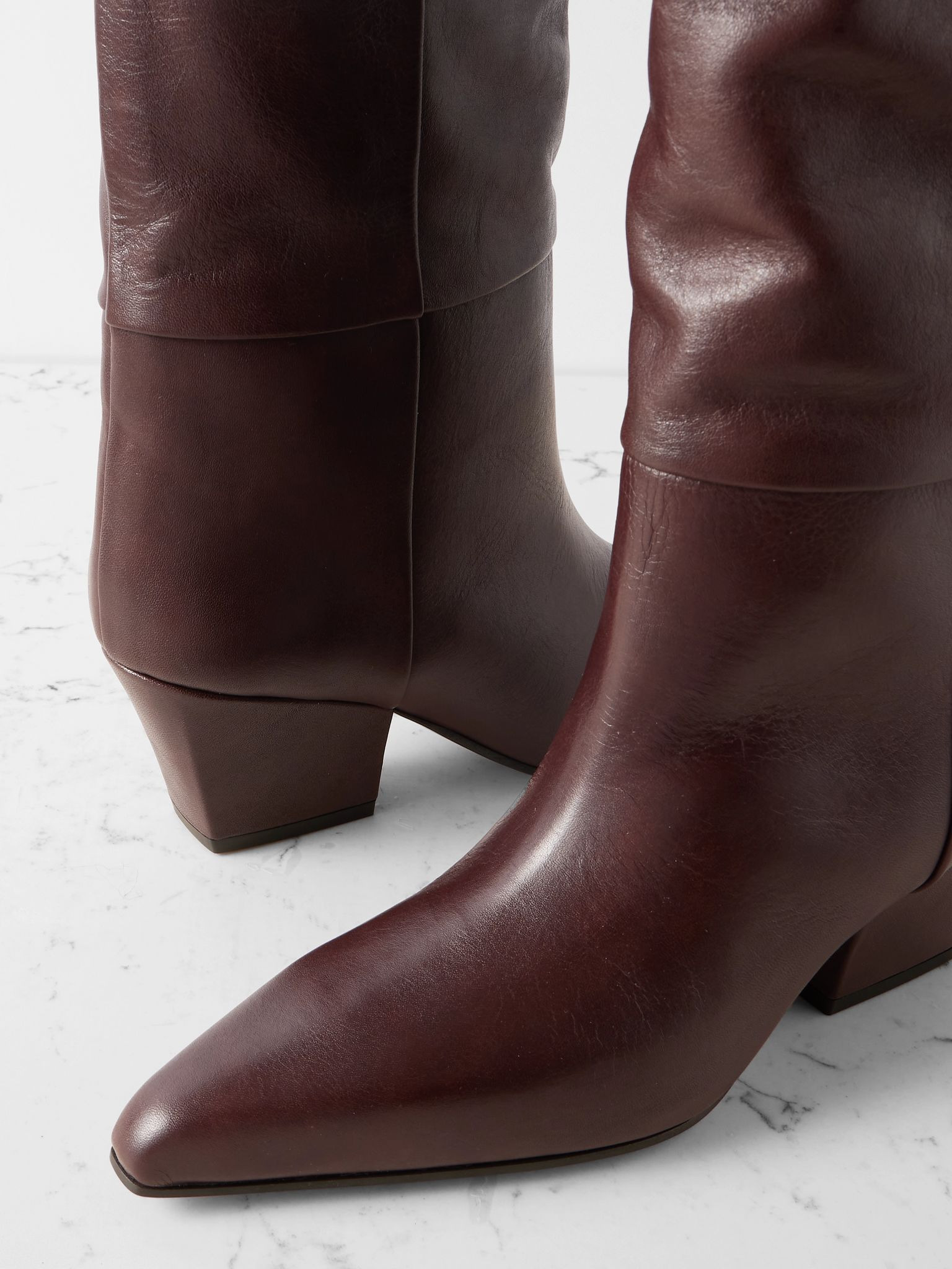 Jane leather knee boots Brown - 4