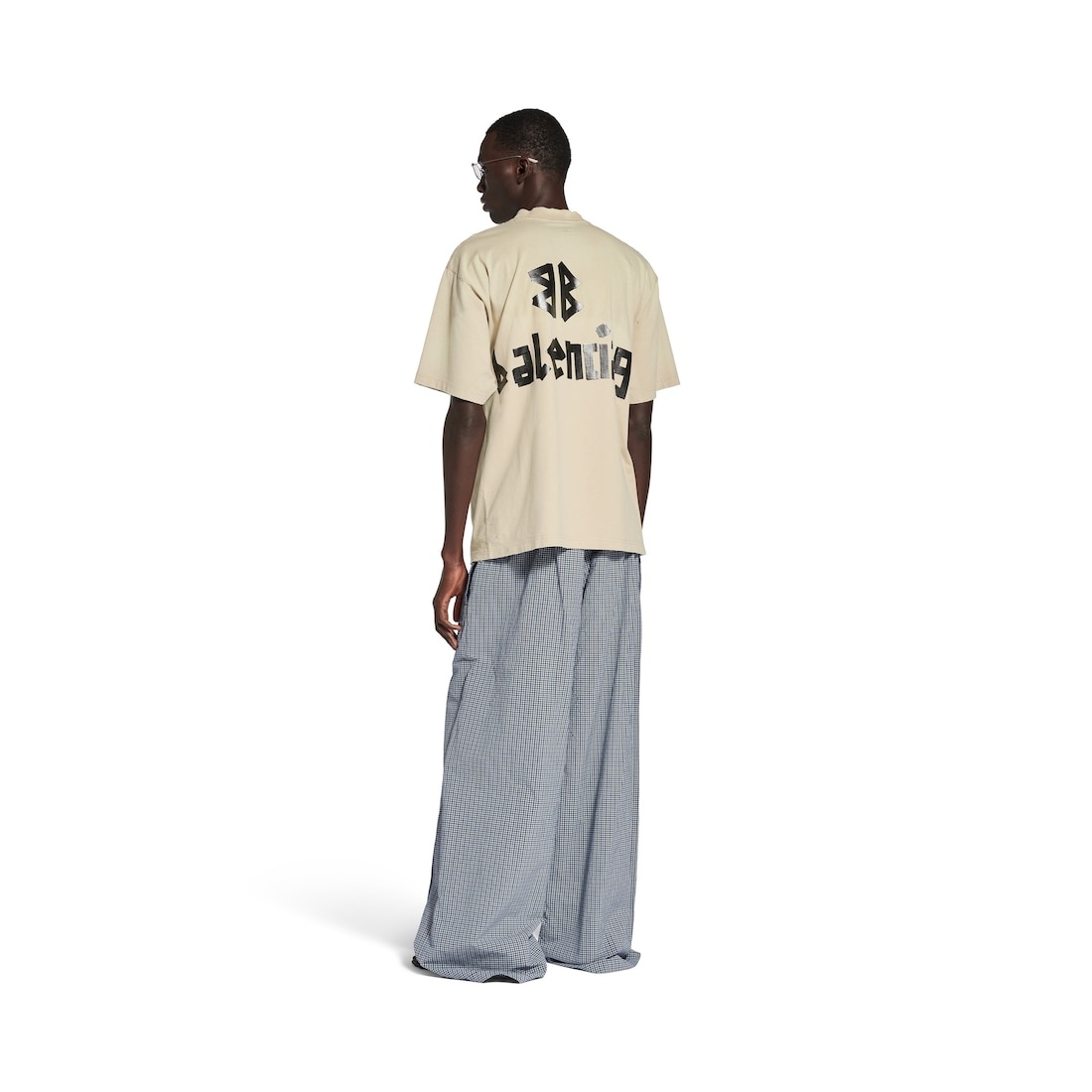 Tape Type T-shirt Medium Fit in Beige - 3