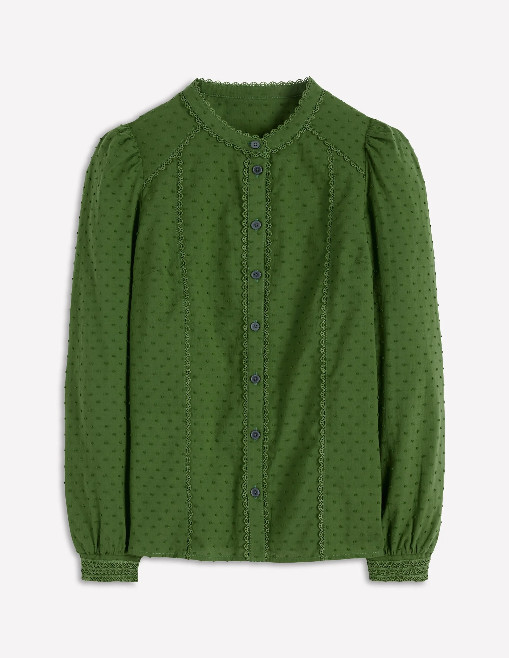 Rhea Cotton Dobby Top-Promenade Green - 1