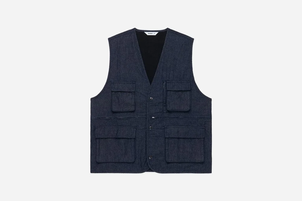 3SIXTEEN FIELD VEST- INDIGO RIPSTOP - 1