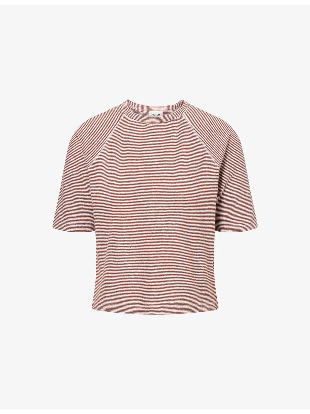 Pinstripe Raglan-Sleeve Cotton-Blend T-Shirt - 1