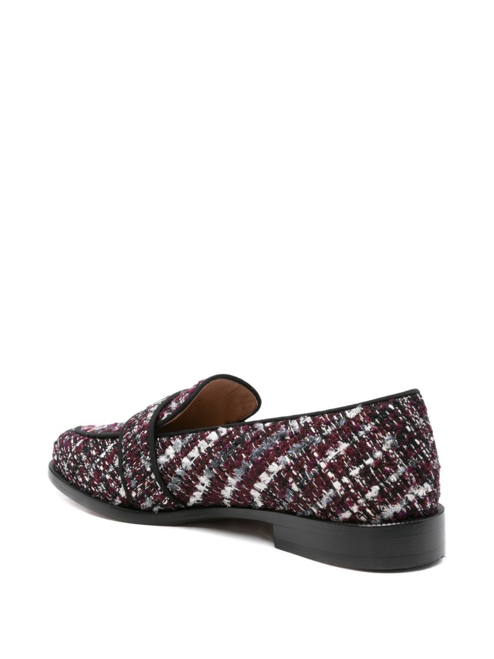 tweed check loafers - 3