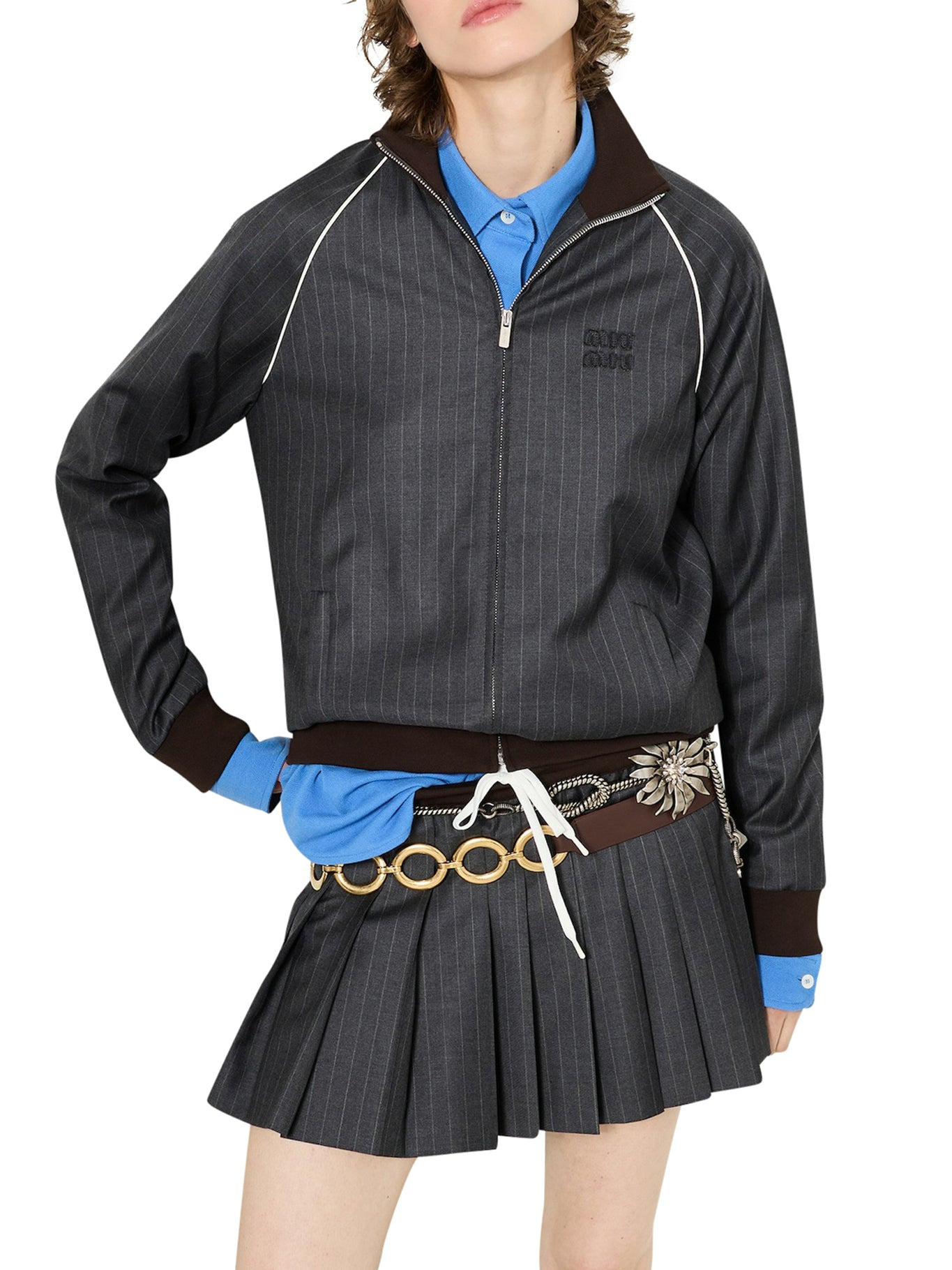 PINSTRIPED PLEATED MINISKIRT - 3