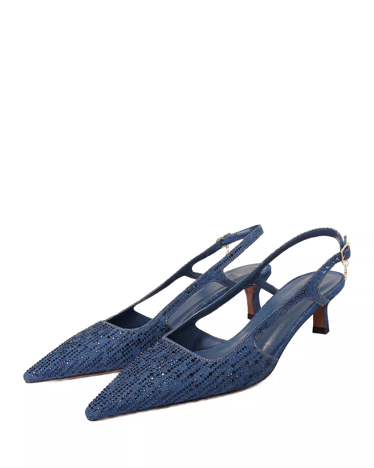 Women's Pointed Toe Embellished Slingback Pumps - 2